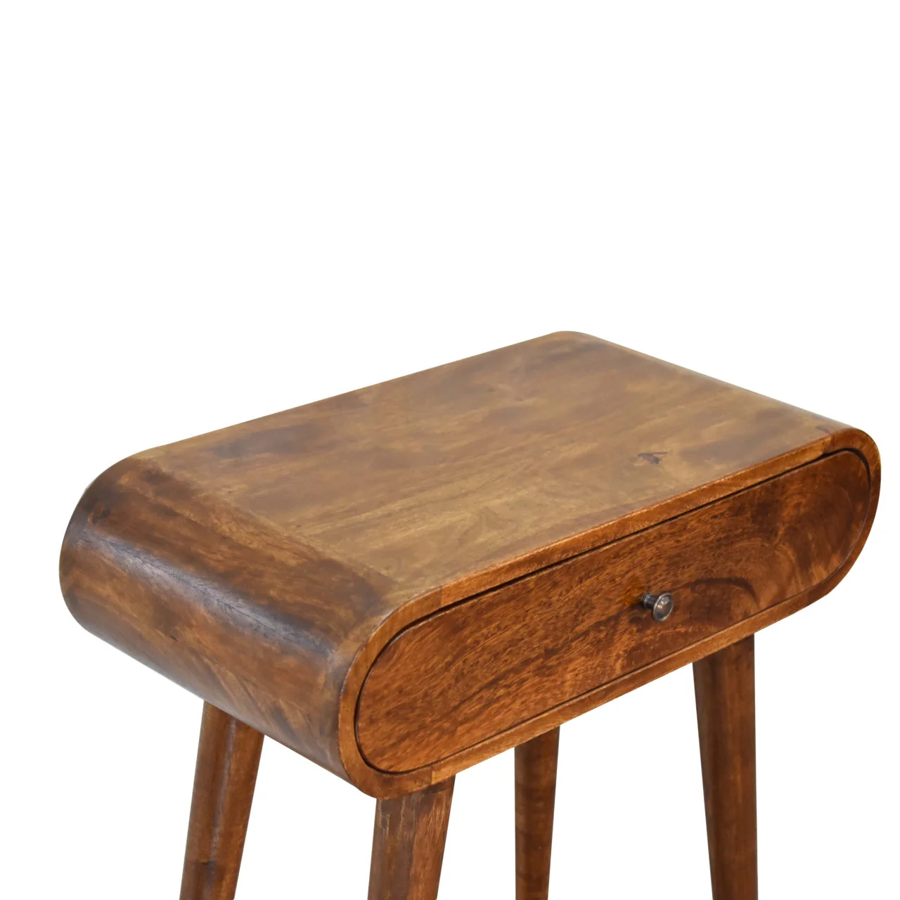 Solid Wood Chestnut Console, Mini London 1 Drawer, Dark Brown Wood - Image 7
