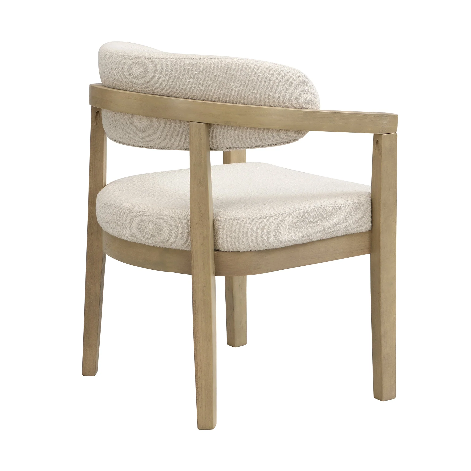 Solid Wood Dining Chairs Set of 6, Modern Style for Living Room and Cafe, Natural Bouclé - Image 10