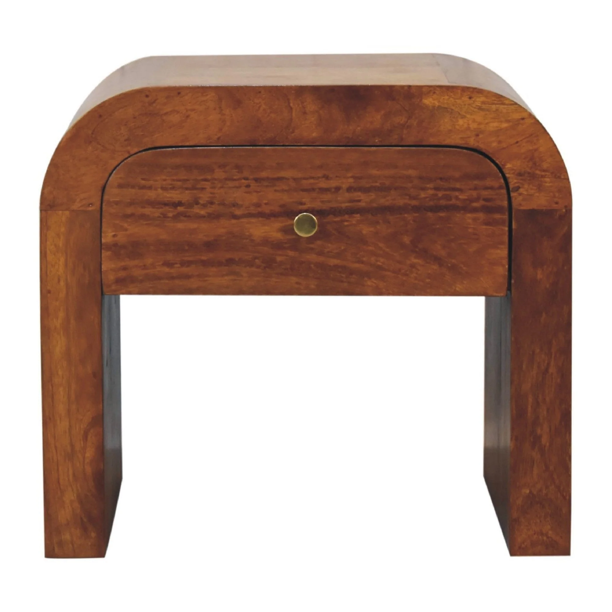 Solid Wood Drum, 3 Drawers, Dark Brown - Image 3
