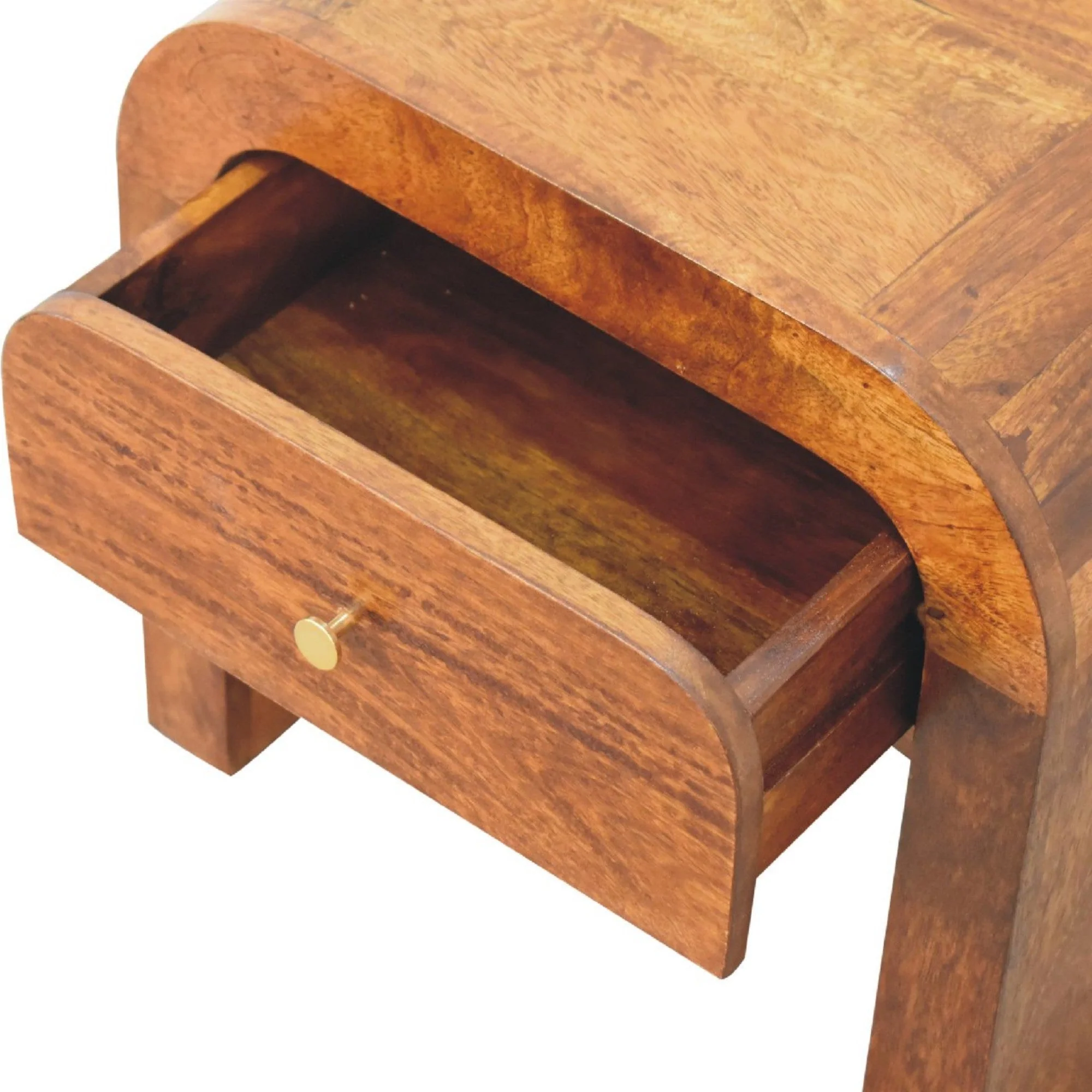 Solid Wood Drum, 3 Drawers, Dark Brown - Image 5