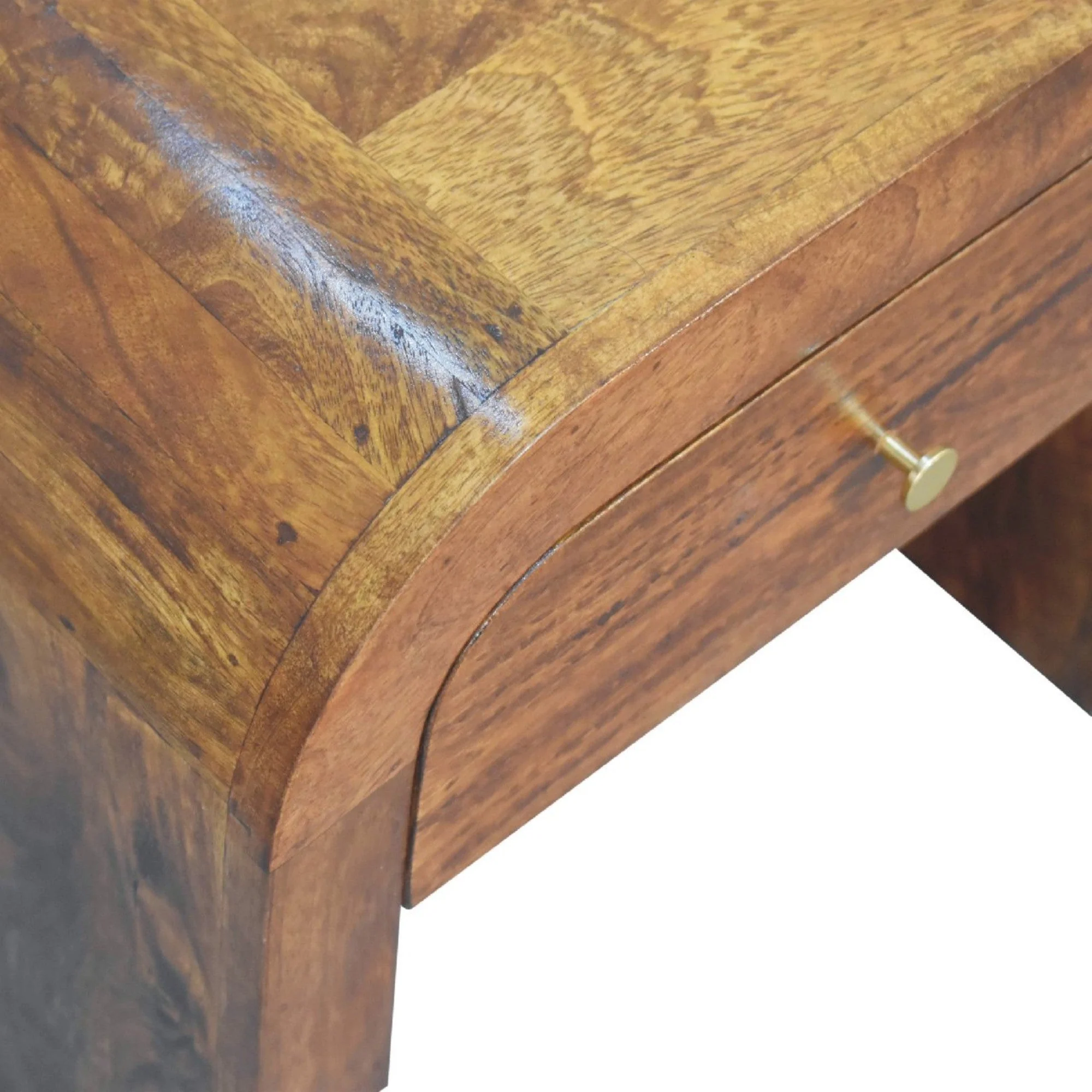 Solid Wood Drum, 3 Drawers, Dark Brown - Image 7