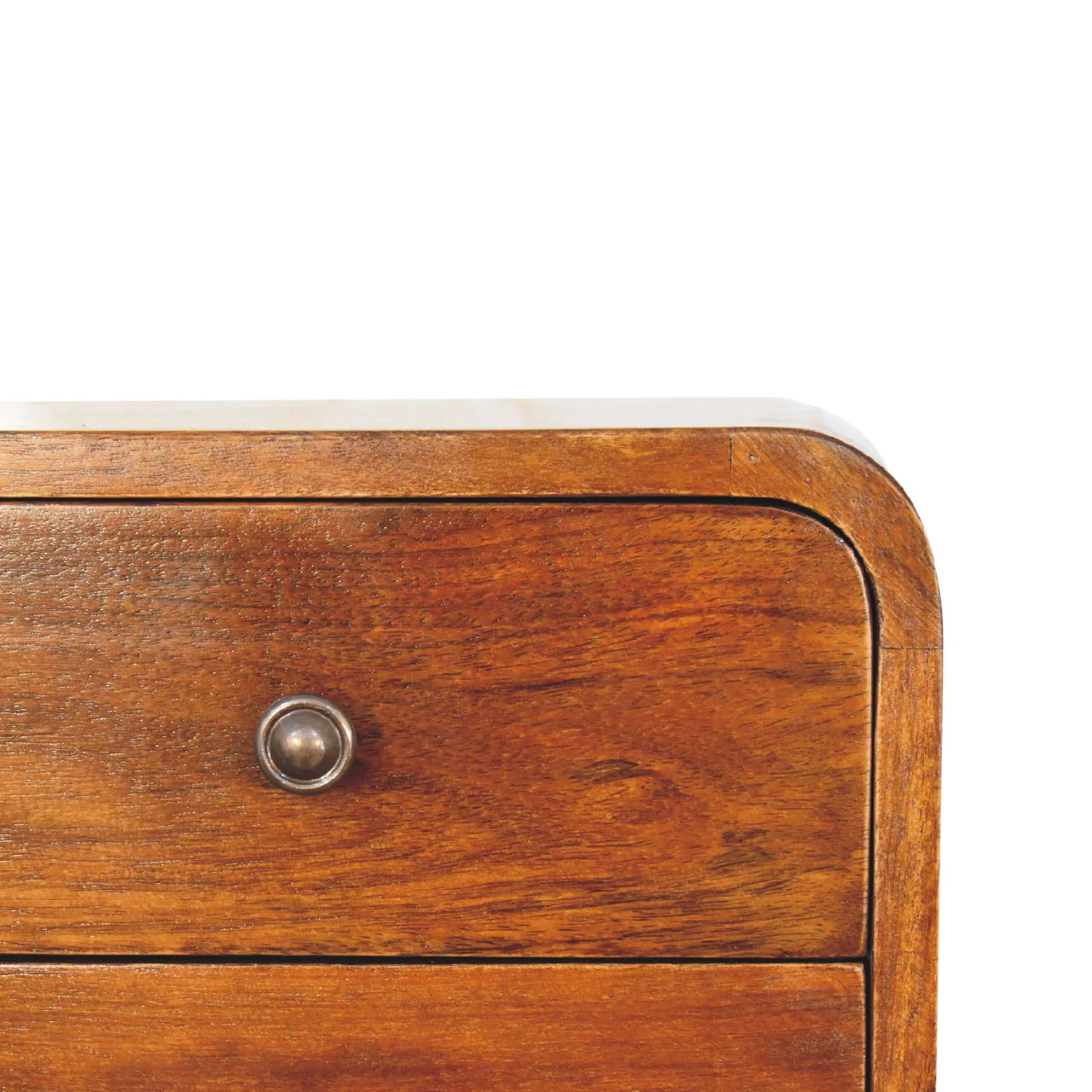 Solid Wood Floating Bedside, Mini Chestnut 2 Drawers, Dark Brown - Image 2