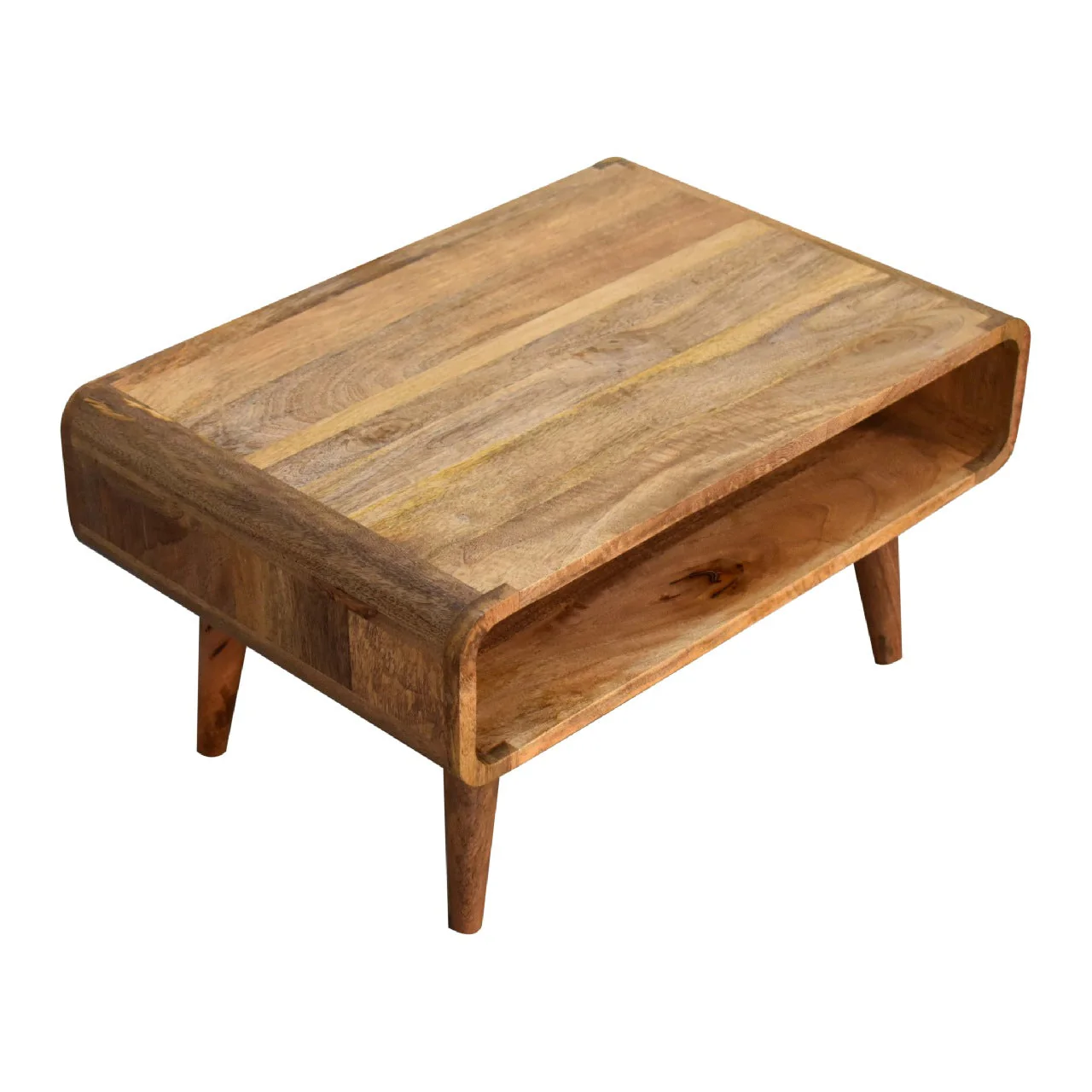 Solid Wood Media Unit, Open Storage, Oak-ish Brown - Image 4