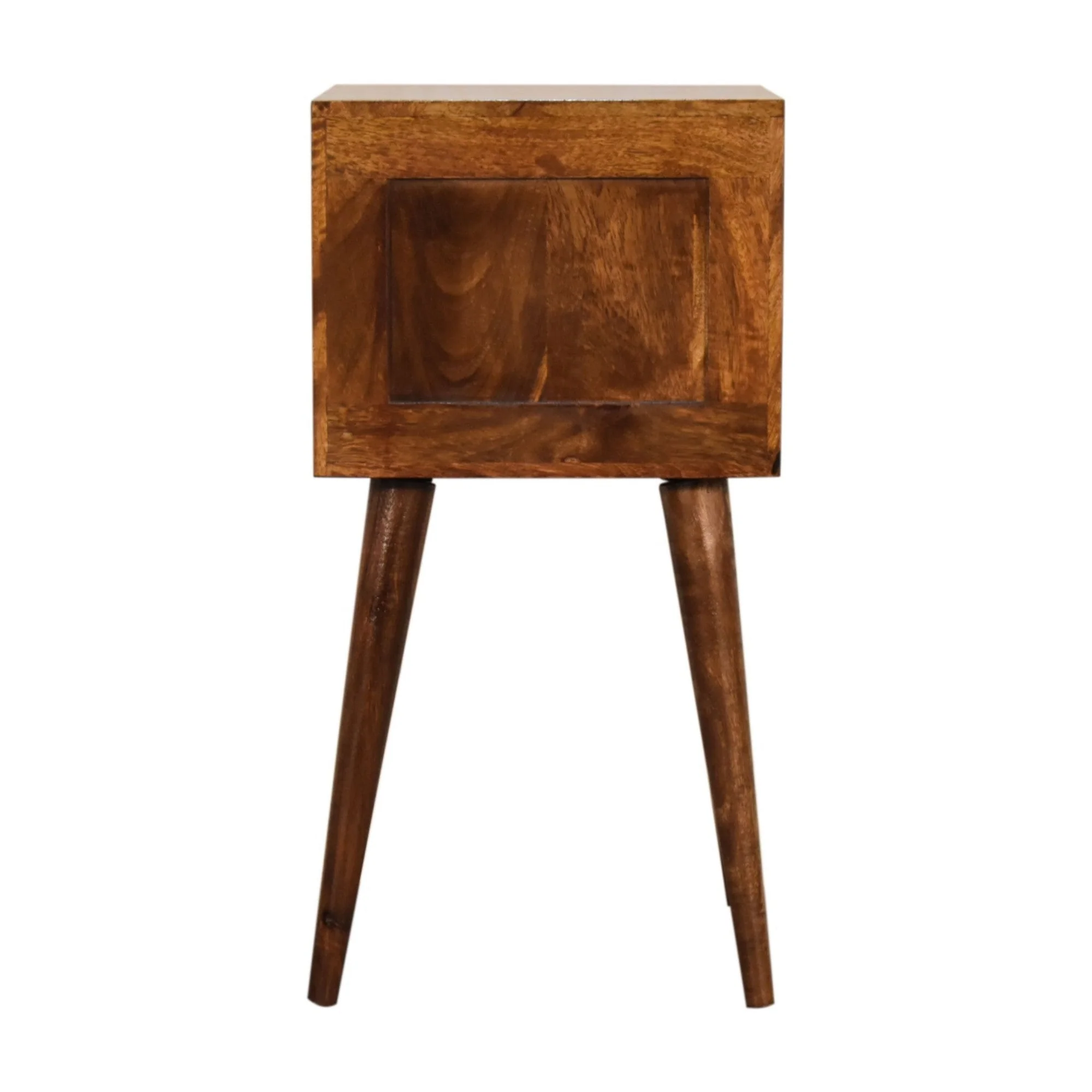 Solid Wood Mini Bedside with 2 Drawers, Dark Brown - Image 4