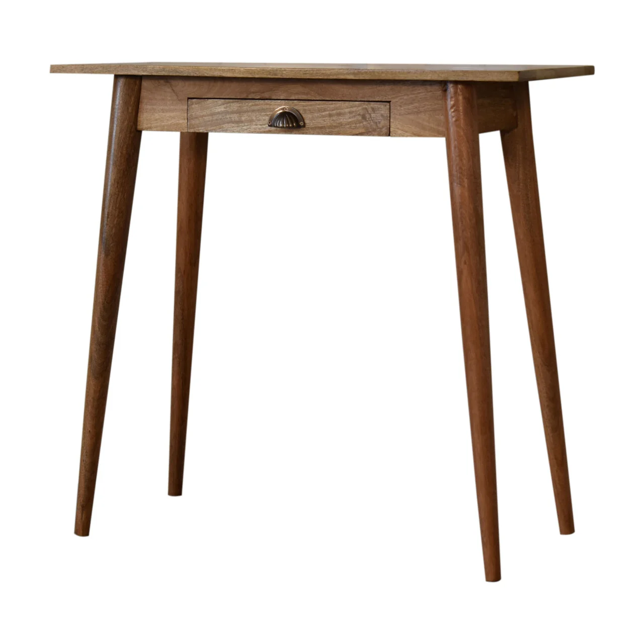 Solid Wood Mini Writing Desk, 1 Drawer, Brown - Image 10