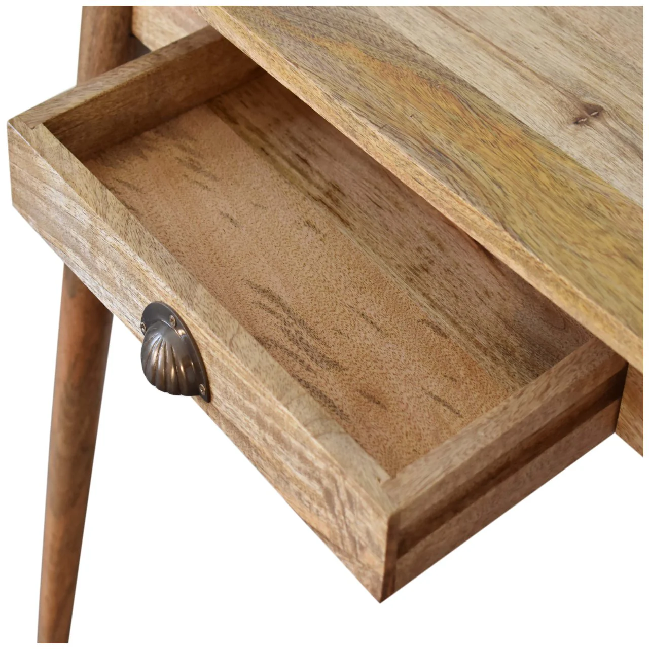 Solid Wood Mini Writing Desk, 1 Drawer, Brown - Image 13