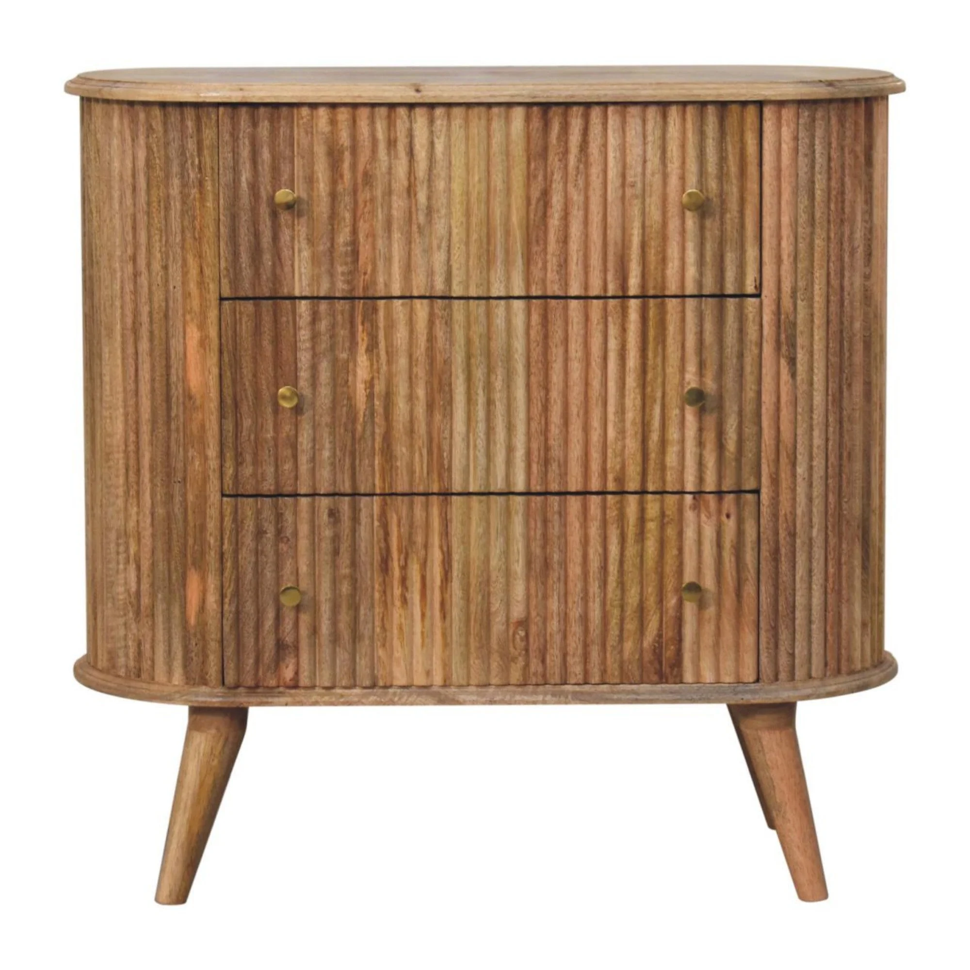 Solid Wood Soba Nordic Chest 3 Drawers Nordic Legs, Brown - Image 6