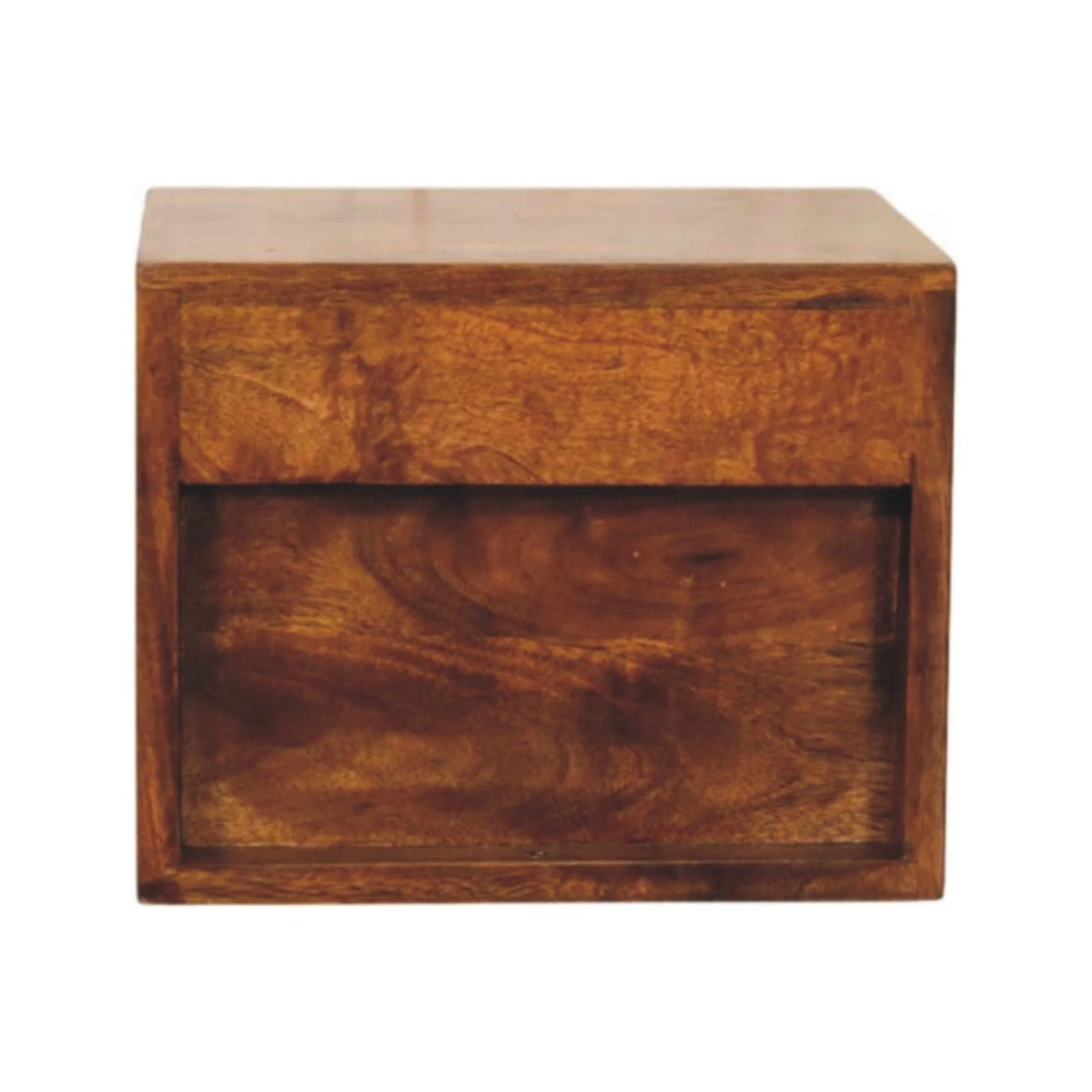 Solid Wood Solis Wall Mounted Nightstand with 2 Drawers, Dark Brown - Image 5