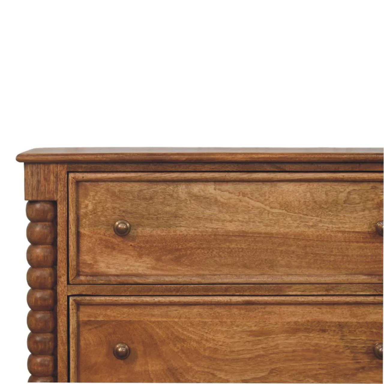 Solid Wood Spindle Chest, 3-Drawer Storage Organizer, Brown - Image 7