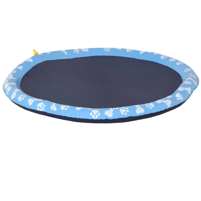 Splash Sprinkler Pad, 150 cm Anti-Slip Water Play Mat, PVC Blue - Image 7