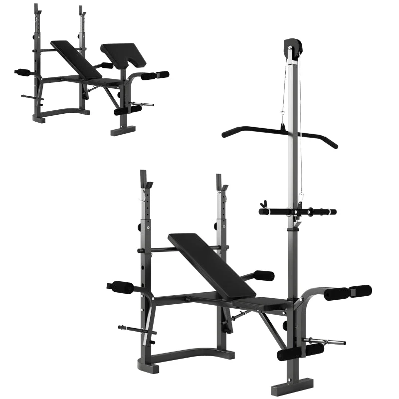 SPORTNOW Adjustable Multi-Exercise Weight Bench with Bench Press Rack, Metal - Image 3