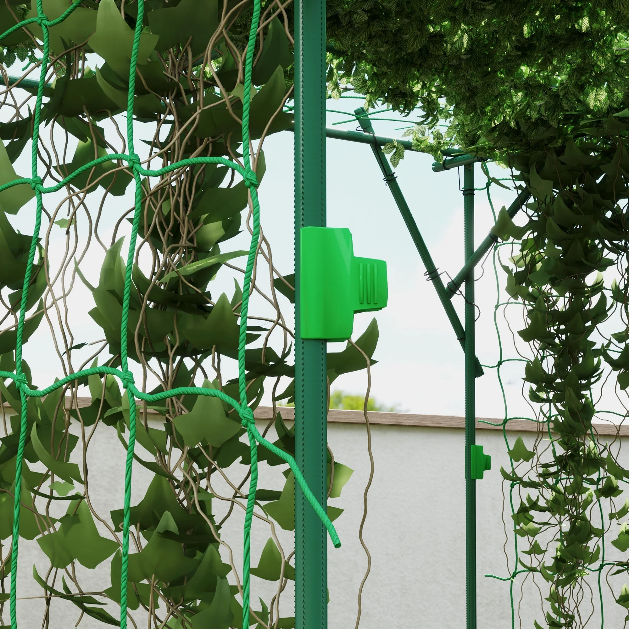 Stainless Steel Trellis Climbing Aid Triangular Support 223x223x223 cm, Green - Image 8