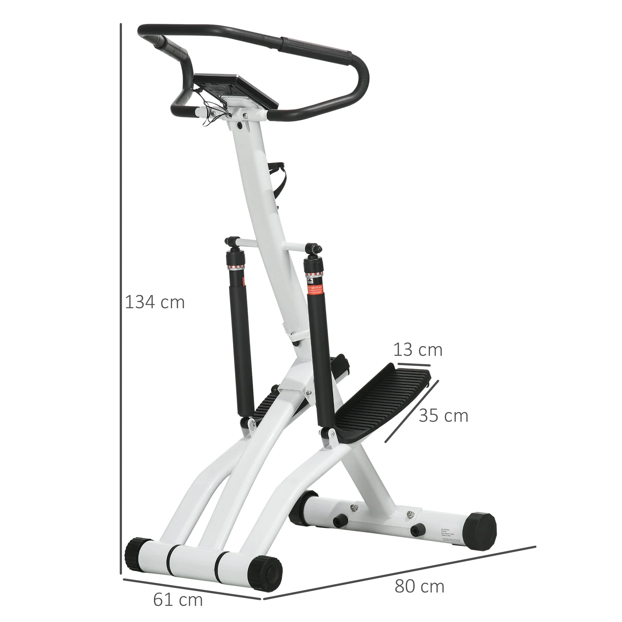Stepper Home Trainer with Handle and 12 Resistance Levels, Black/Silver - Image 3