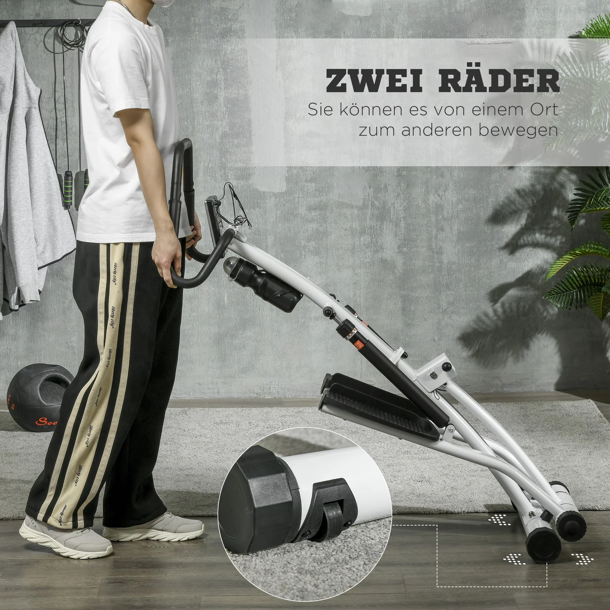 Stepper Home Trainer with Handle and 12 Resistance Levels, Black/Silver - Image 6