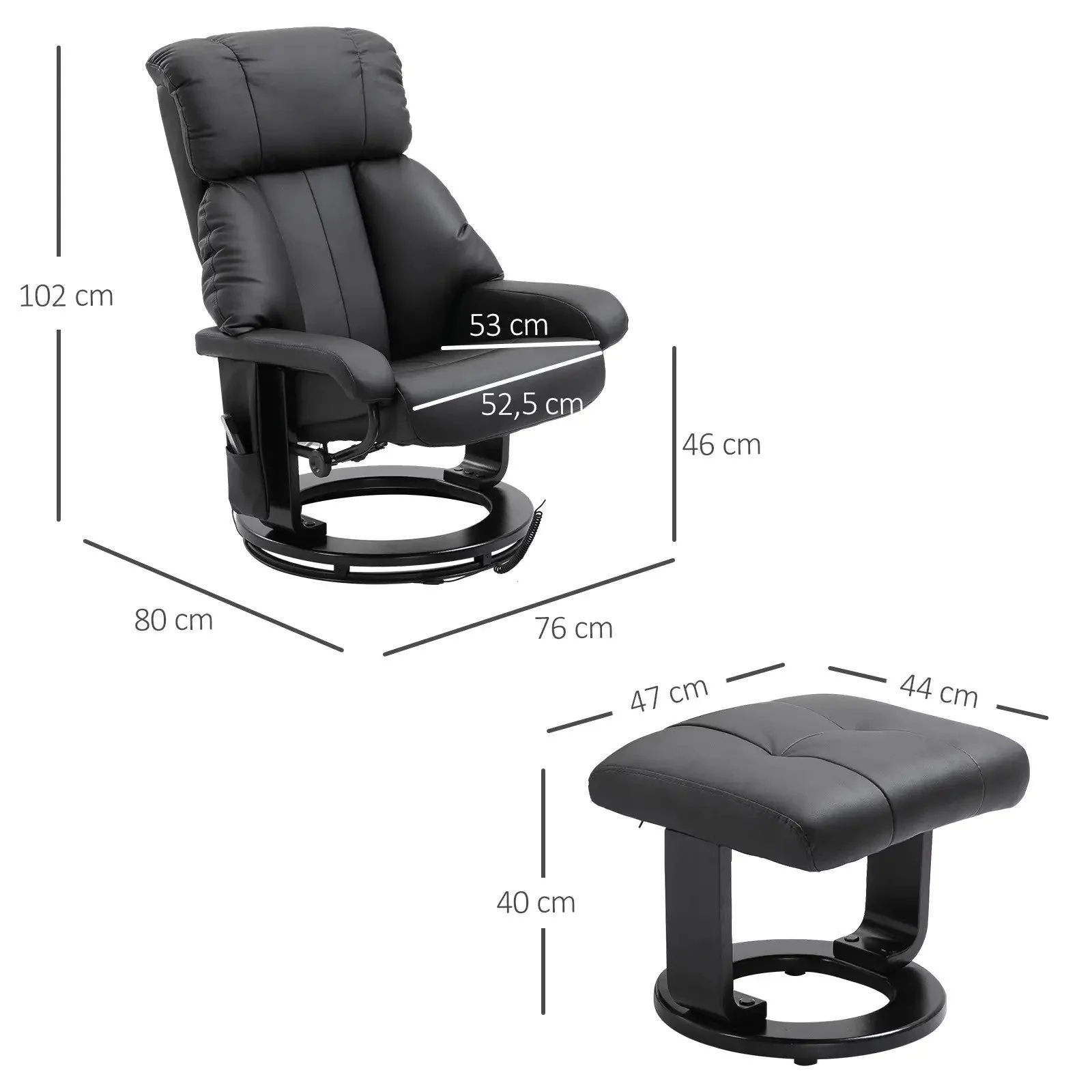 Stool, Massage Black - Image 3