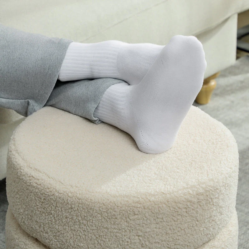 Stool, Round, Up to 120 kg, Teddy Fleece Beige - Image 7