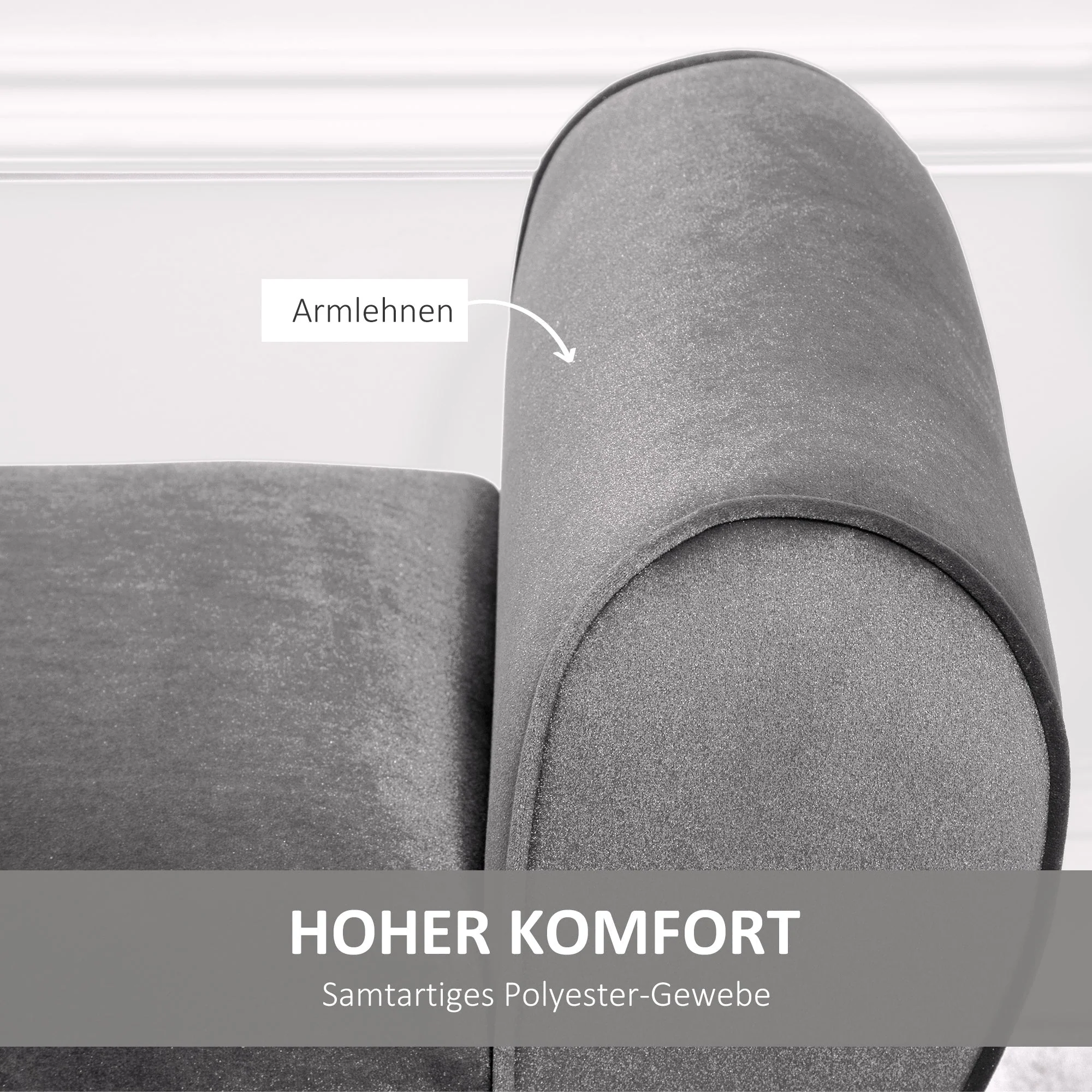 Storage Bench, Modern with Armrests, Velvet Polyester - Image 6
