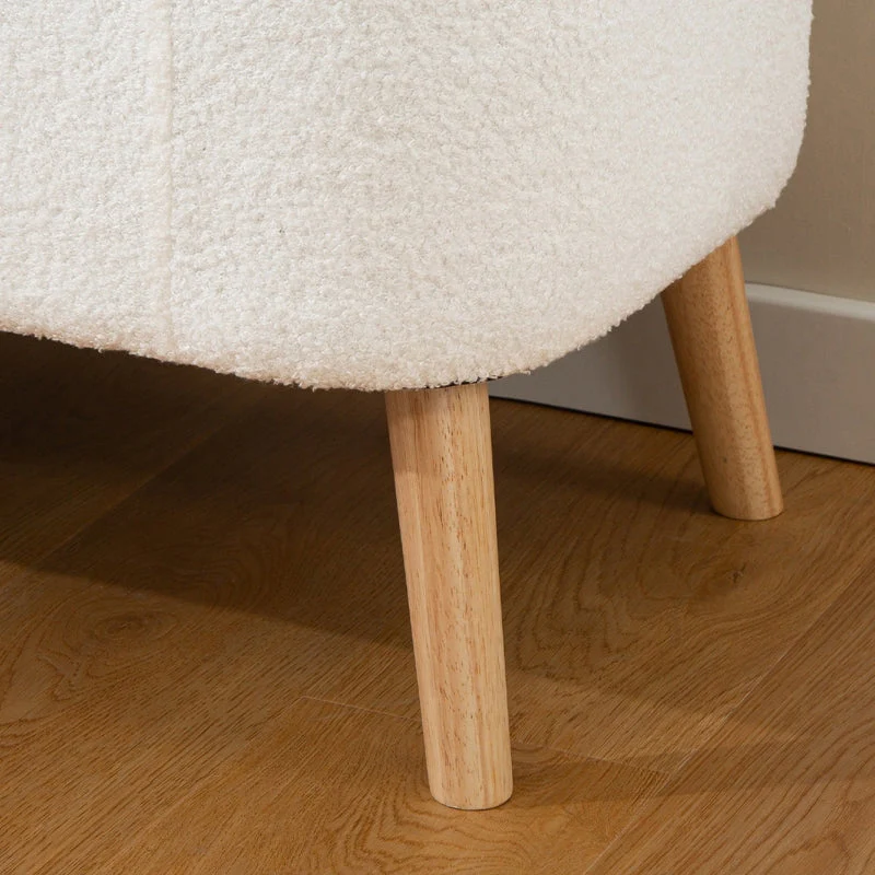Storage Ottoman 65L Storage 120x42x45cm - Fleece Cream White - Image 8