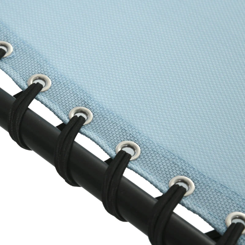 Sun Lounger Foldable Metal Frame Breathable Cover - Teal - Image 7