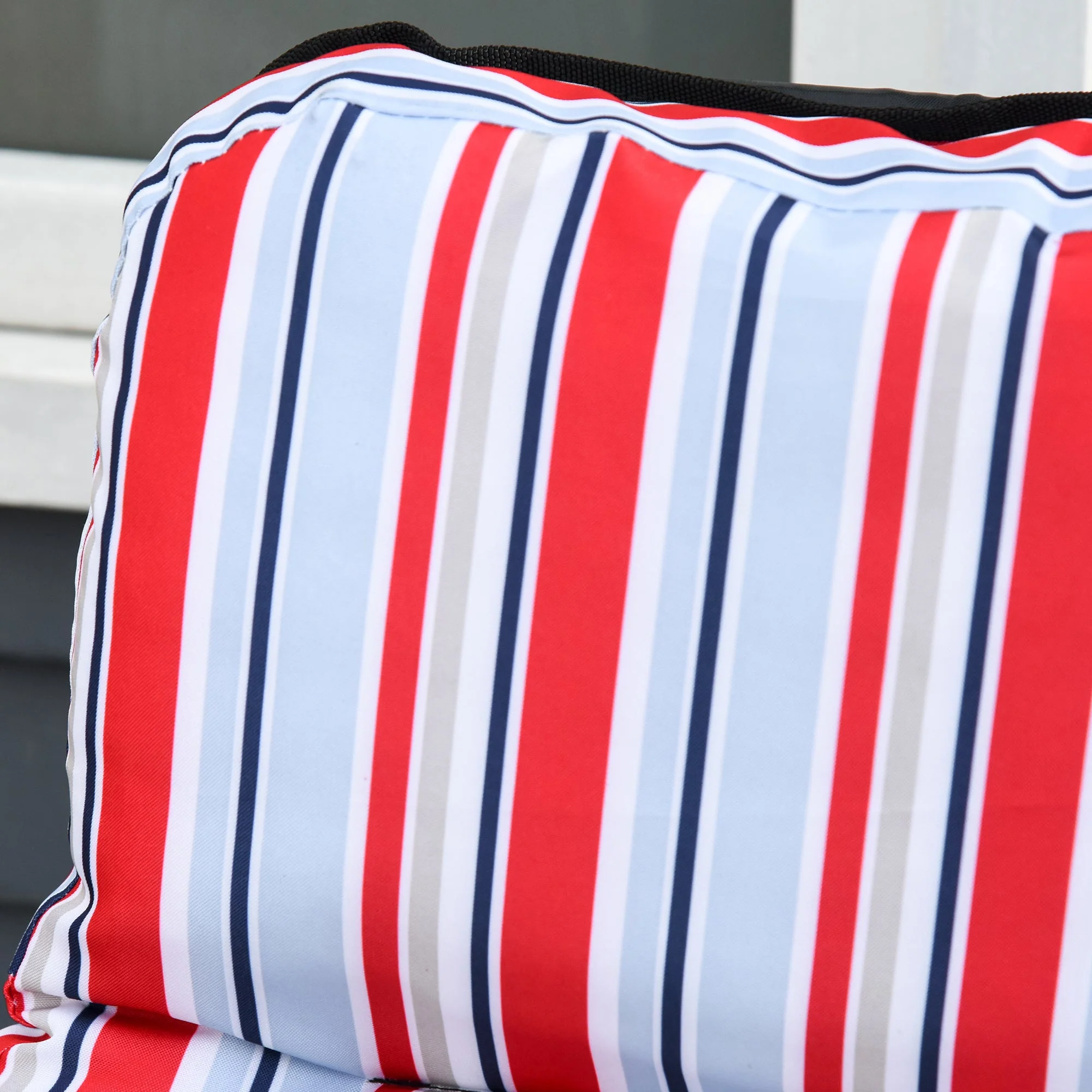 Sun Lounger Set of 2, Foldable Adjustable Backrest with Cushions, Red Steel+Polyester - Image 8