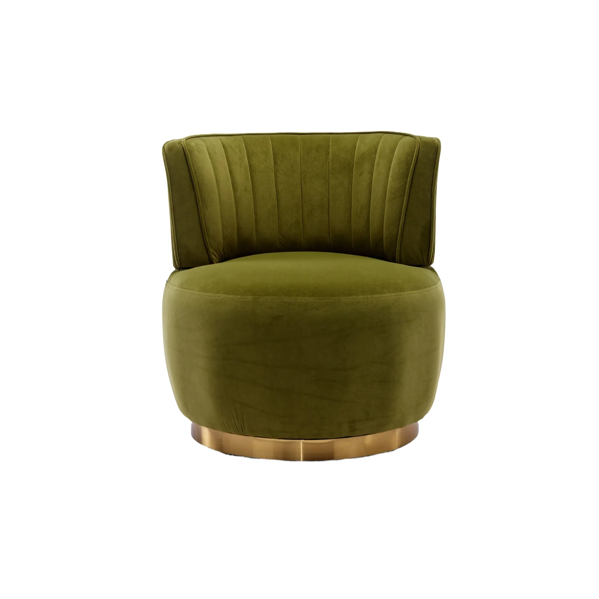 Swivel Shell Chair 360° Velvet - Olive Green - Image 9