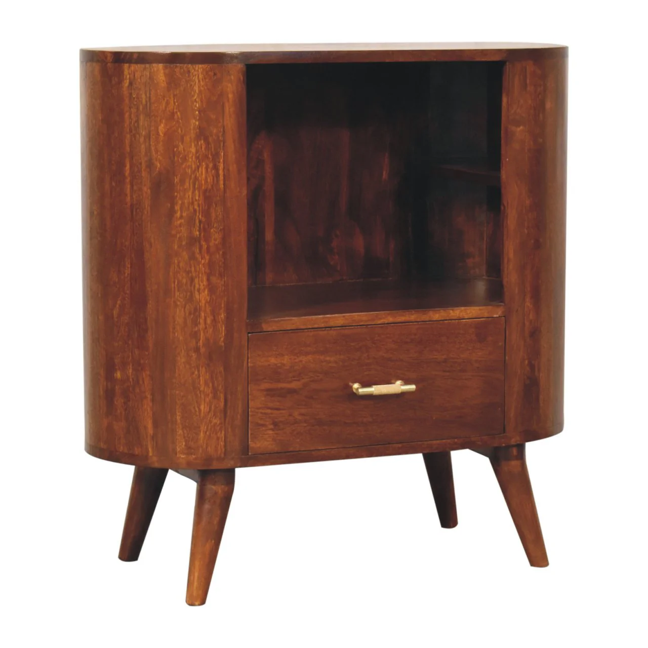 T-bar Cortez Open Slot Cabinet Chestnut - Image 4