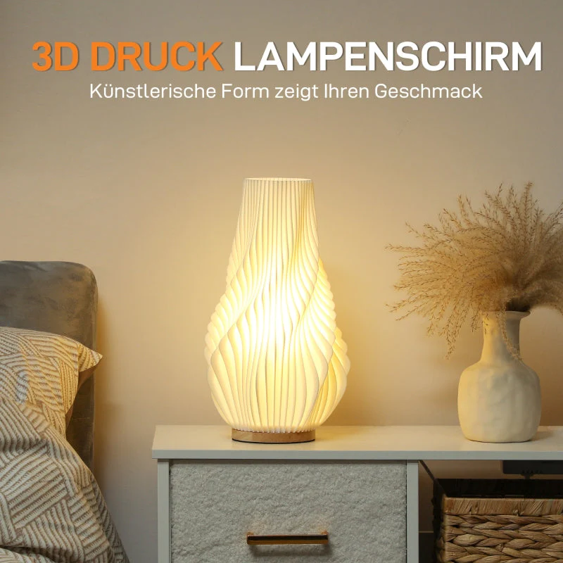 Table lamp smart LED with 3D-printed flower-like lampshade white - Image 4
