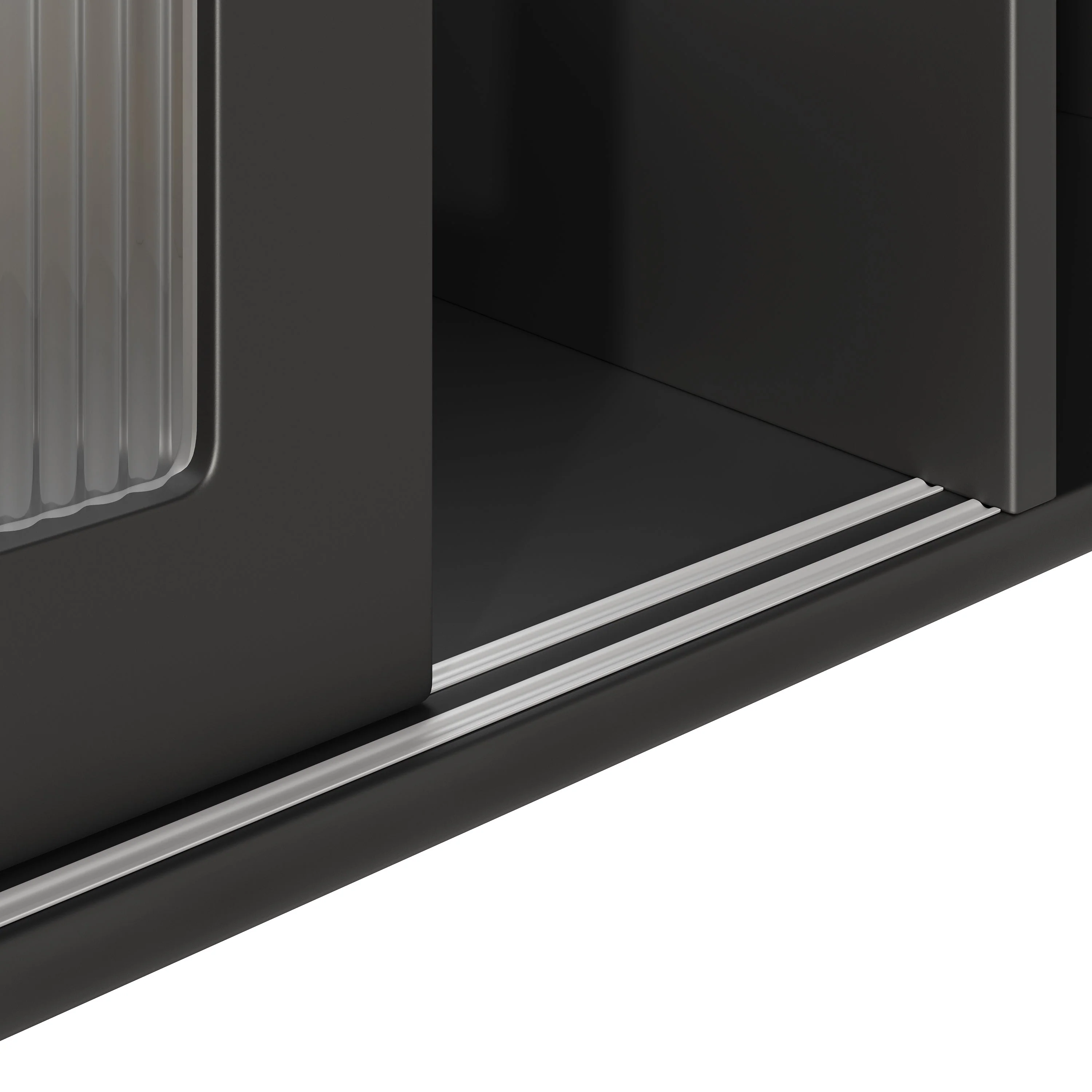 Tall Cabinet Buffet Display with Adjustable Shelves LED Lighting Black - Image 10