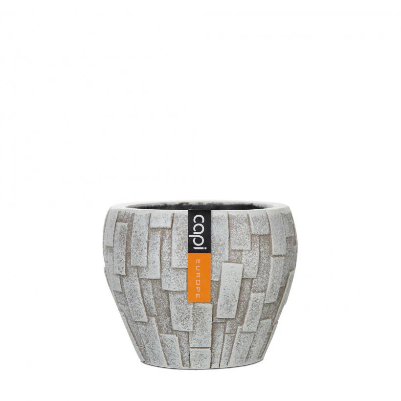 Tapered Stone Planter (Ivory) - 15cm