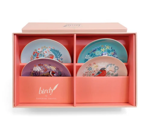 TC Birdy Set/4 Biscuit Plates