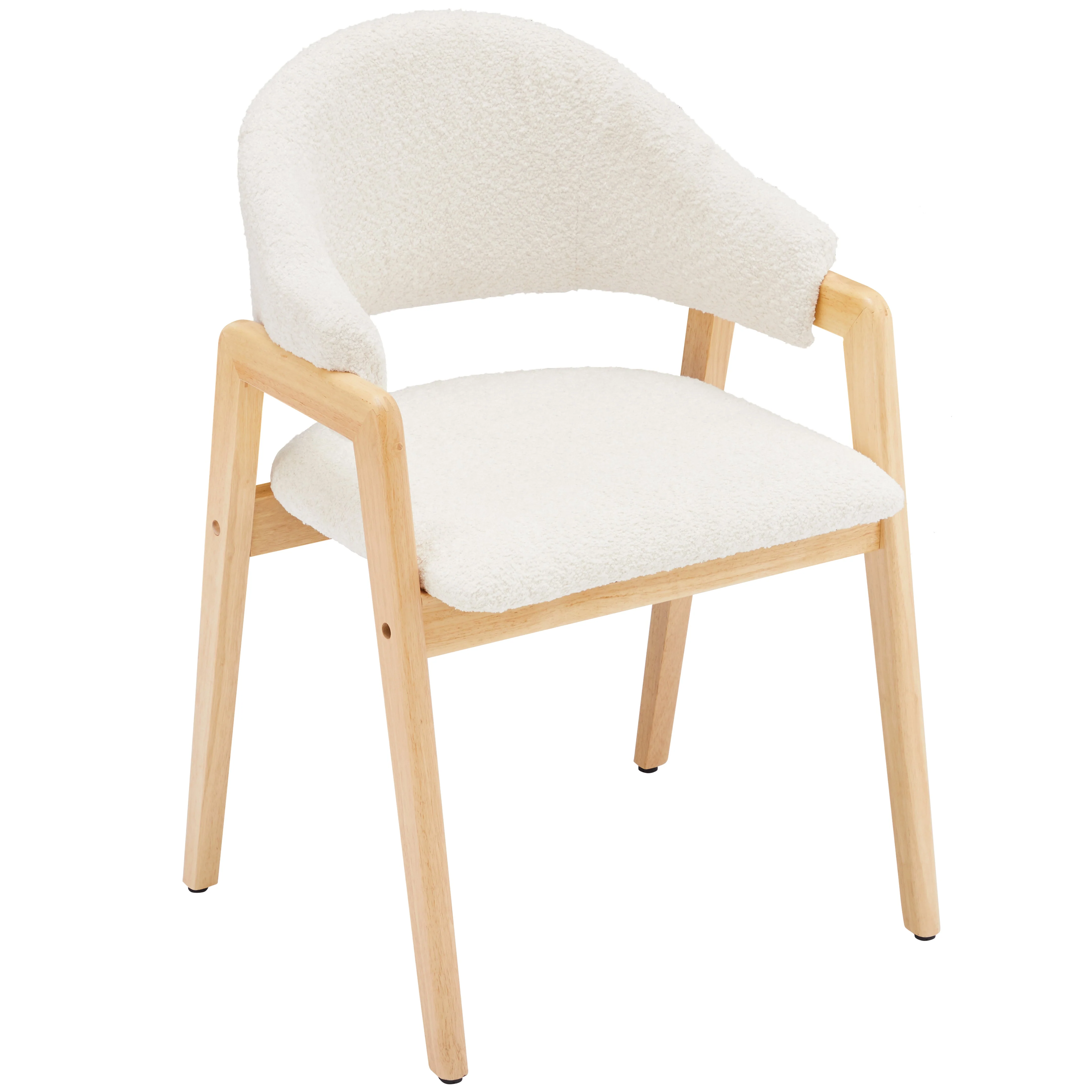 Teddy Chair Set of 4 Ergonomic Luxury Curved Back - White - Image 7