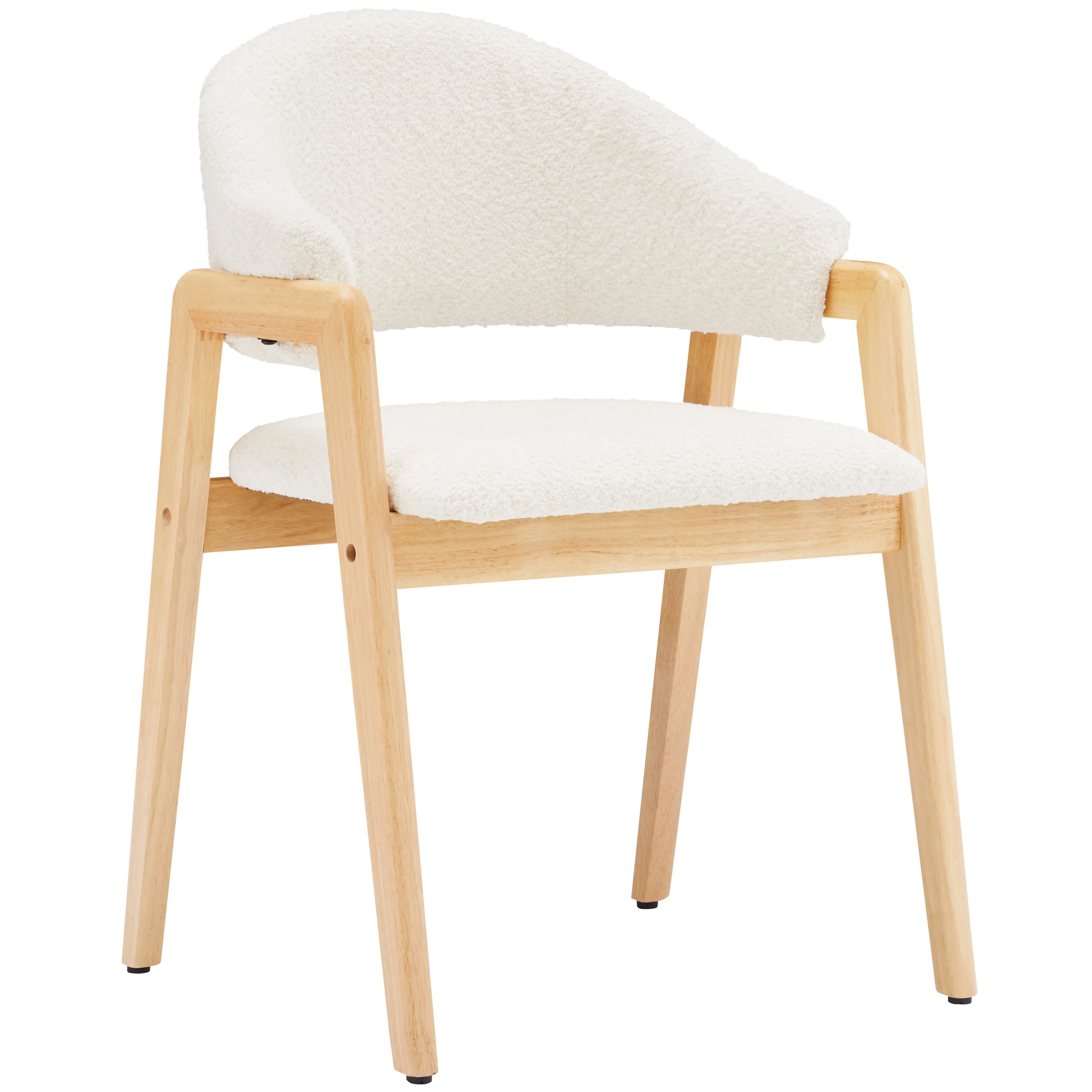 Teddy Chair Set of 4 Ergonomic Luxury Curved Back - White - Image 8