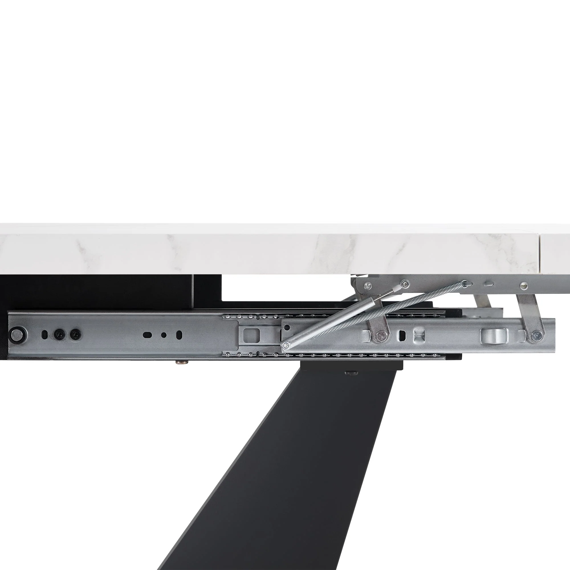 Telescopic Dining Table Extendable Space-Saving Kitchen Table 99-159cm White - Image 9