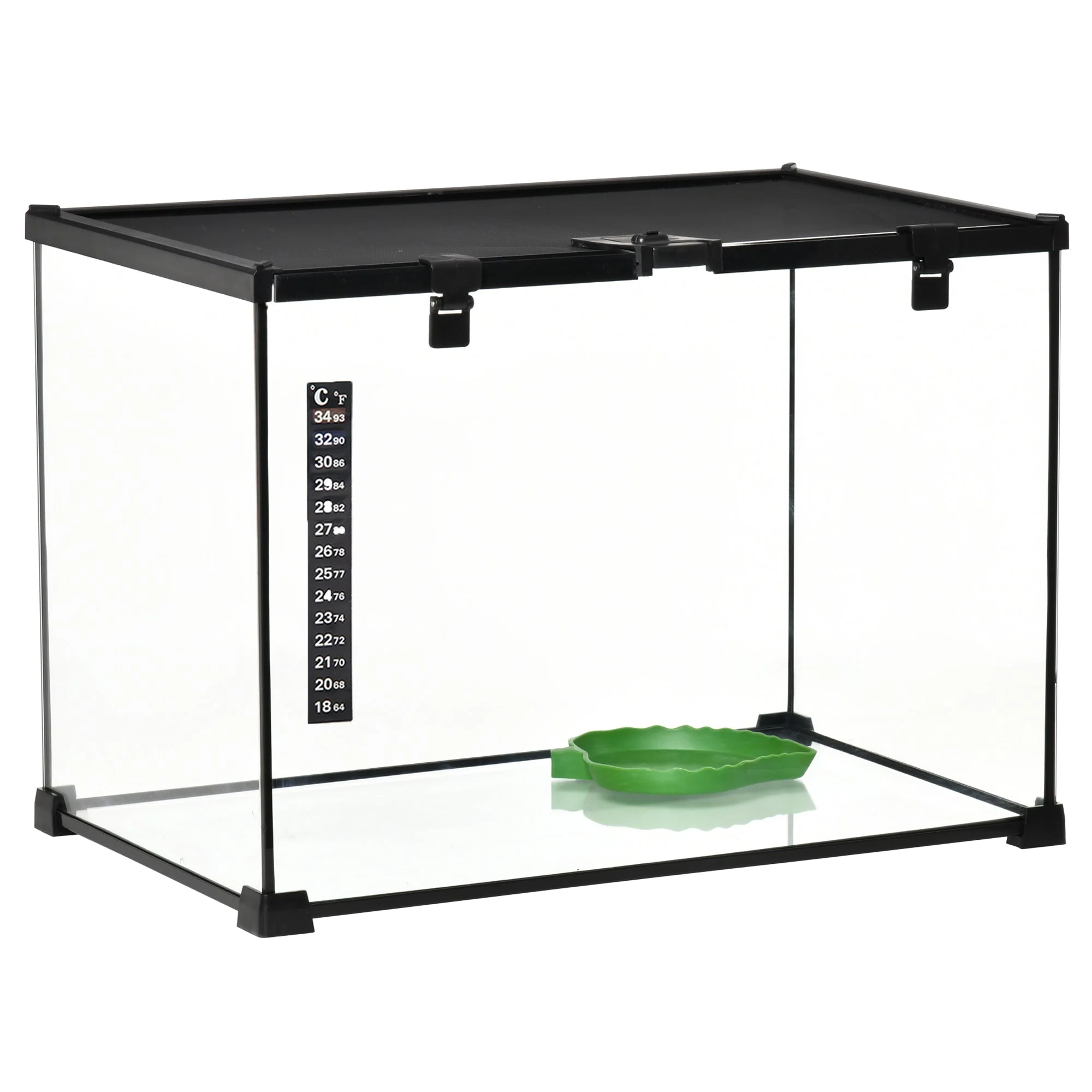 Terrarium, Glass Feeding Box for Reptiles, Metal - Image 2