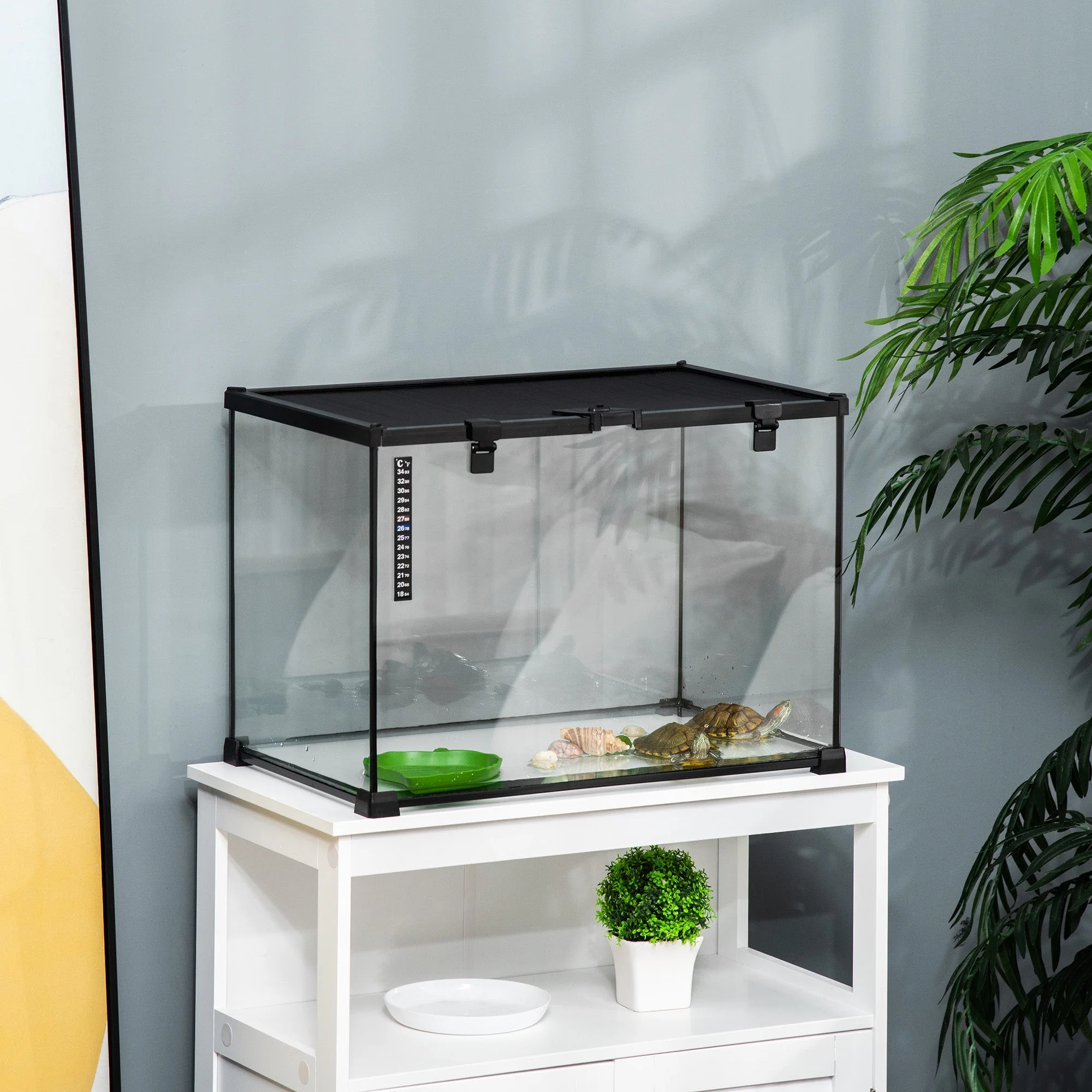Terrarium, Glass Feeding Box for Reptiles, Metal - Image 8