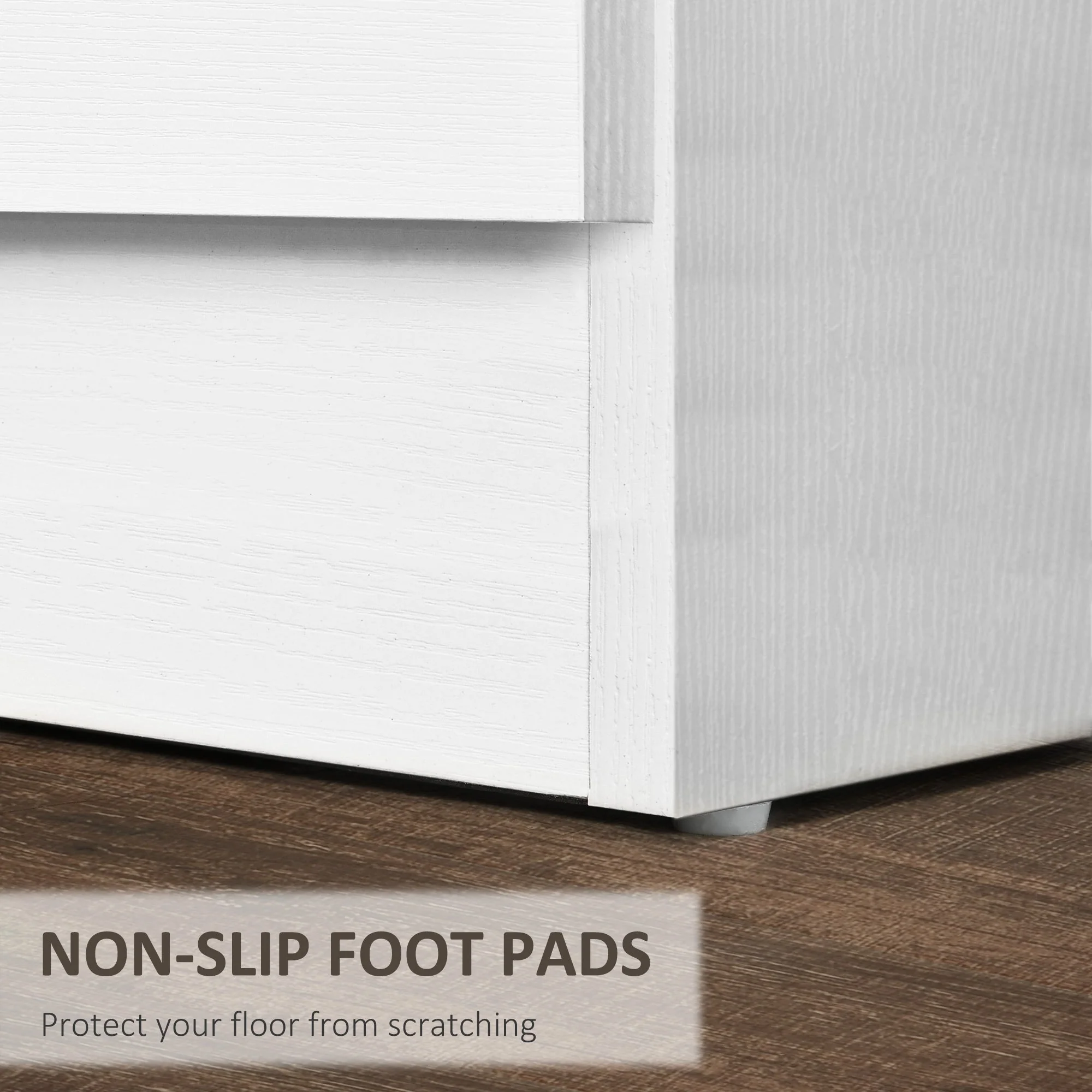 Three-Drawer Bedside Table Simple Design - White - Image 6