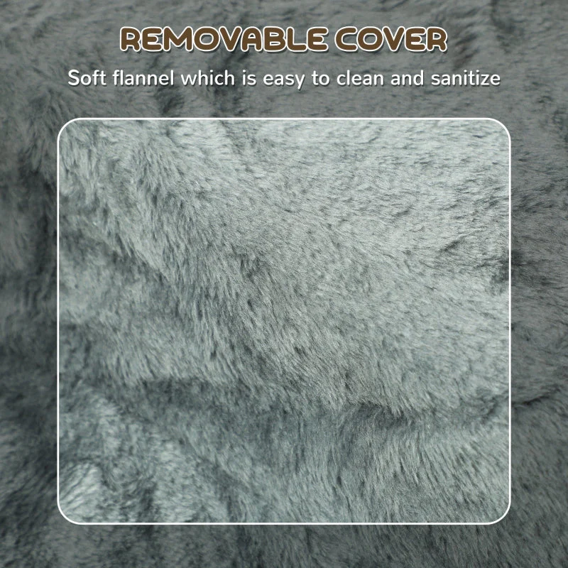 Three-Step Dog Stairs, Washable Plush Cover, High Bed Sofa - Light Grey - Image 5