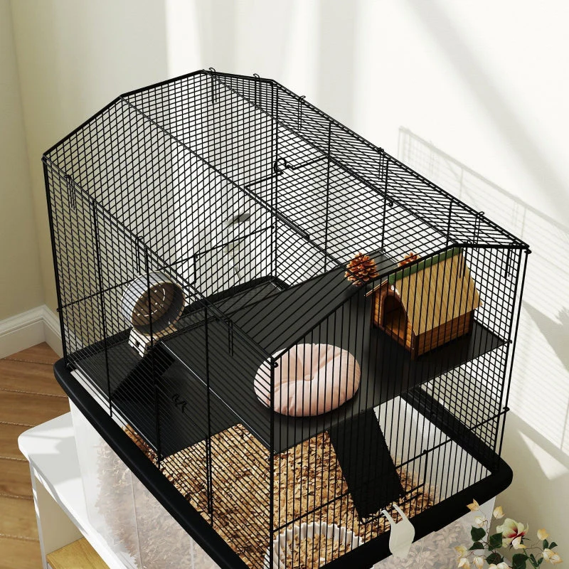 Three-Tier Gerbil Cage, Hamster Cage with Wheels, Deep Bottom, Food Dish, Water Bottle - Image 8