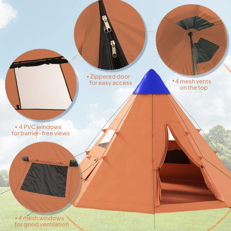 Tipi Tent 6 Men Carry Bag Orange - Image 5