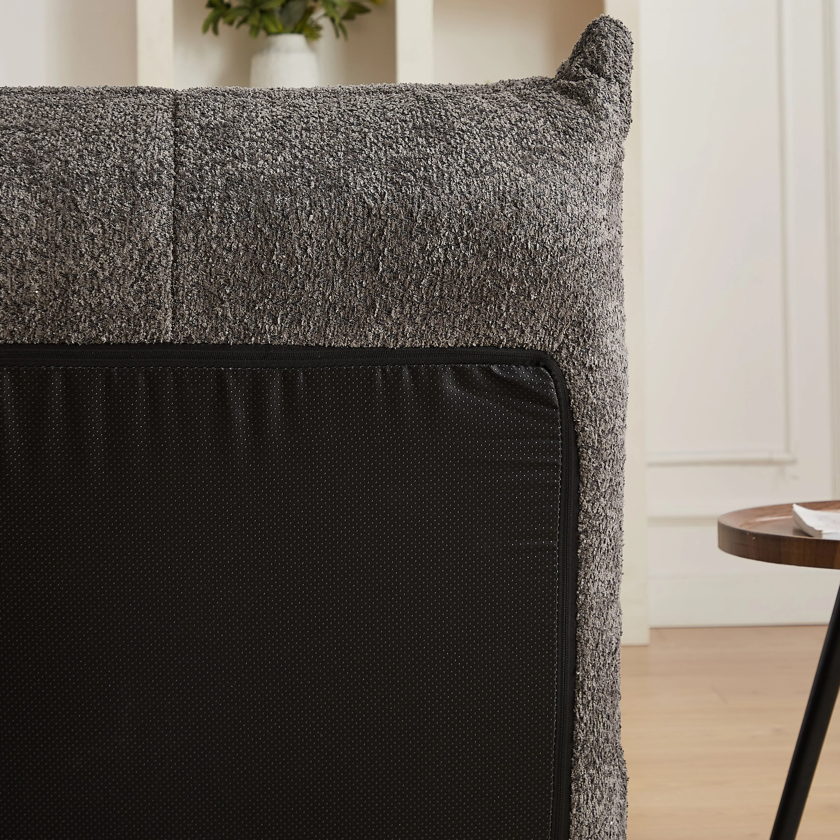 Togo Sofa with Footrest, Armless Floor Lounge Chair with Memory Foam, Chenille - Image 7