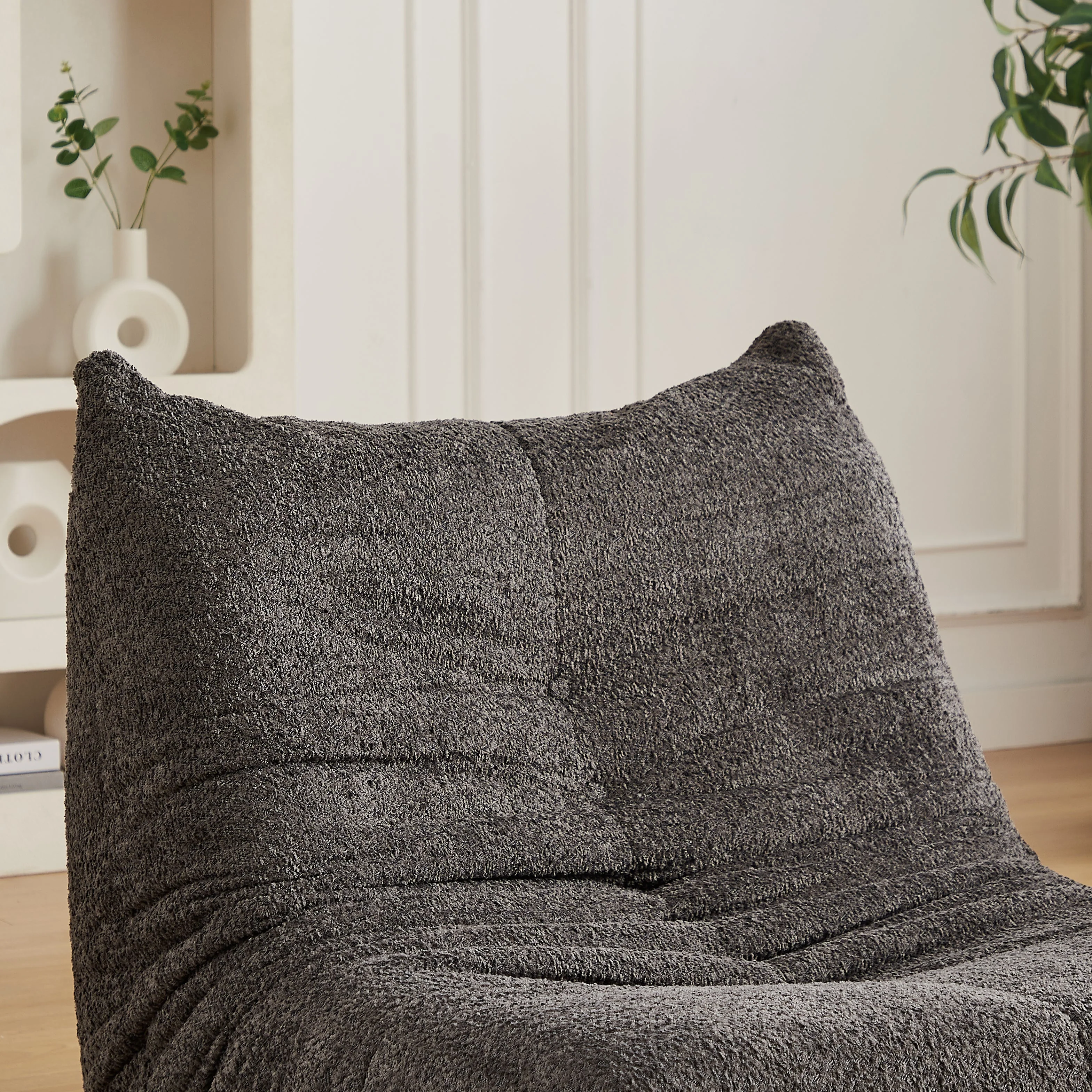 Togo Style Floor Lounge Chair Memory Foam - Chenille - Image 10