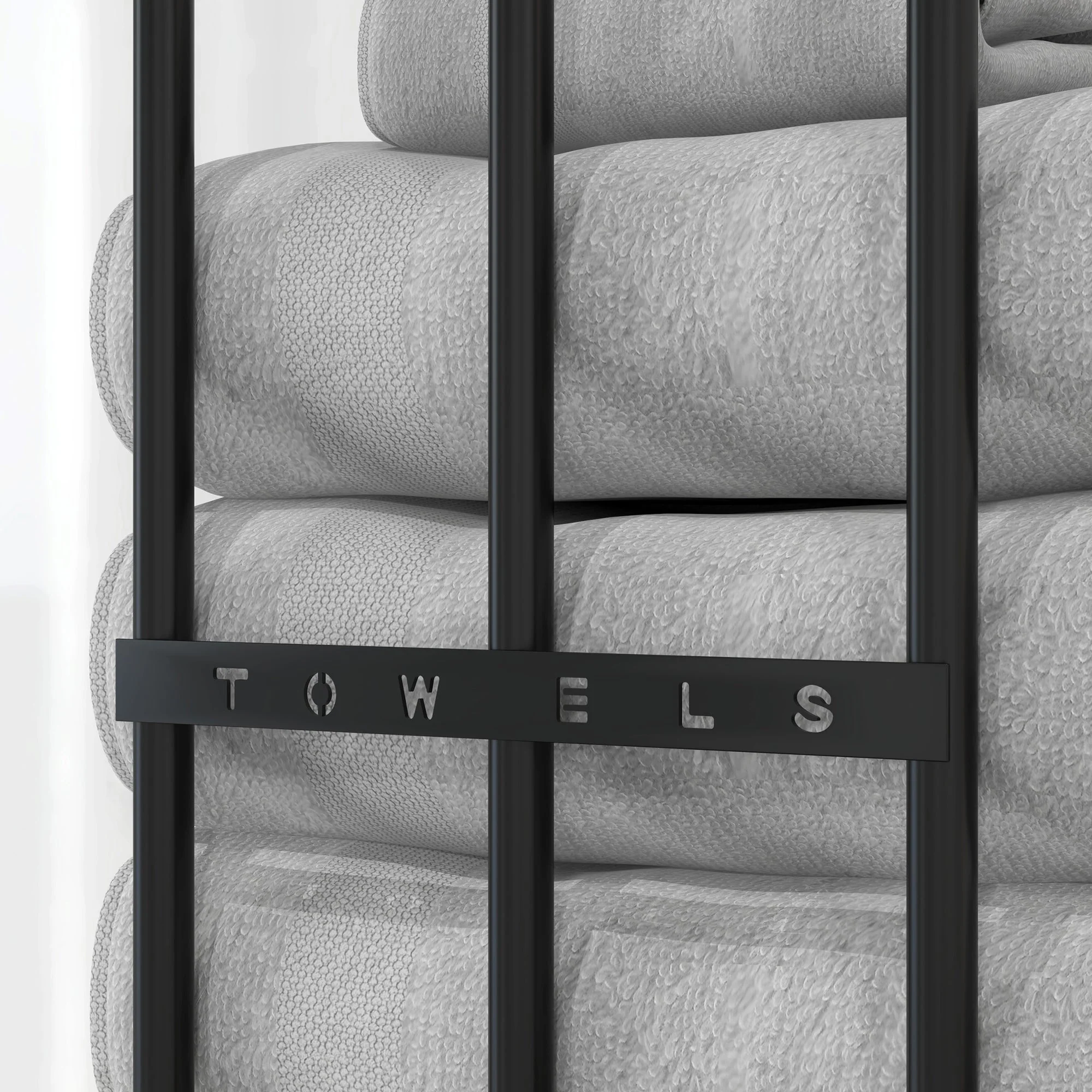 Towel Rail Wall Mounted, 6 Large Towel Holder, Metal - Image 7