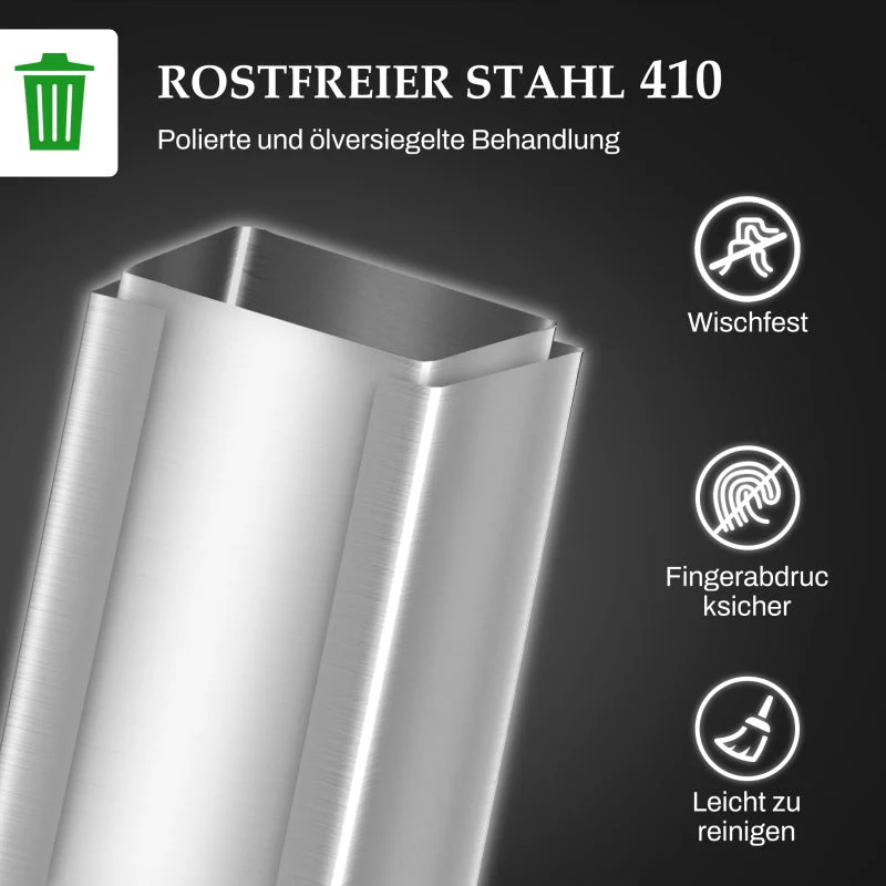 Trash Can 20L Pedal Bin with Lid, Stainless Steel - Image 5