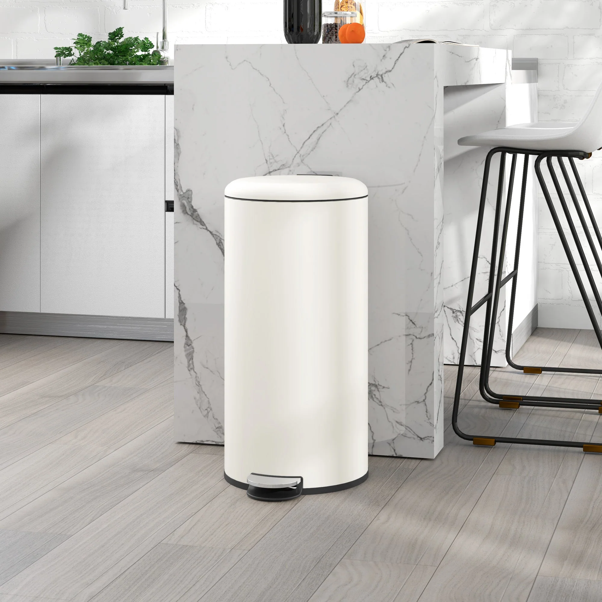 Trash Can 30L Pedal Bin, Inner Bucket, Metal - Image 2