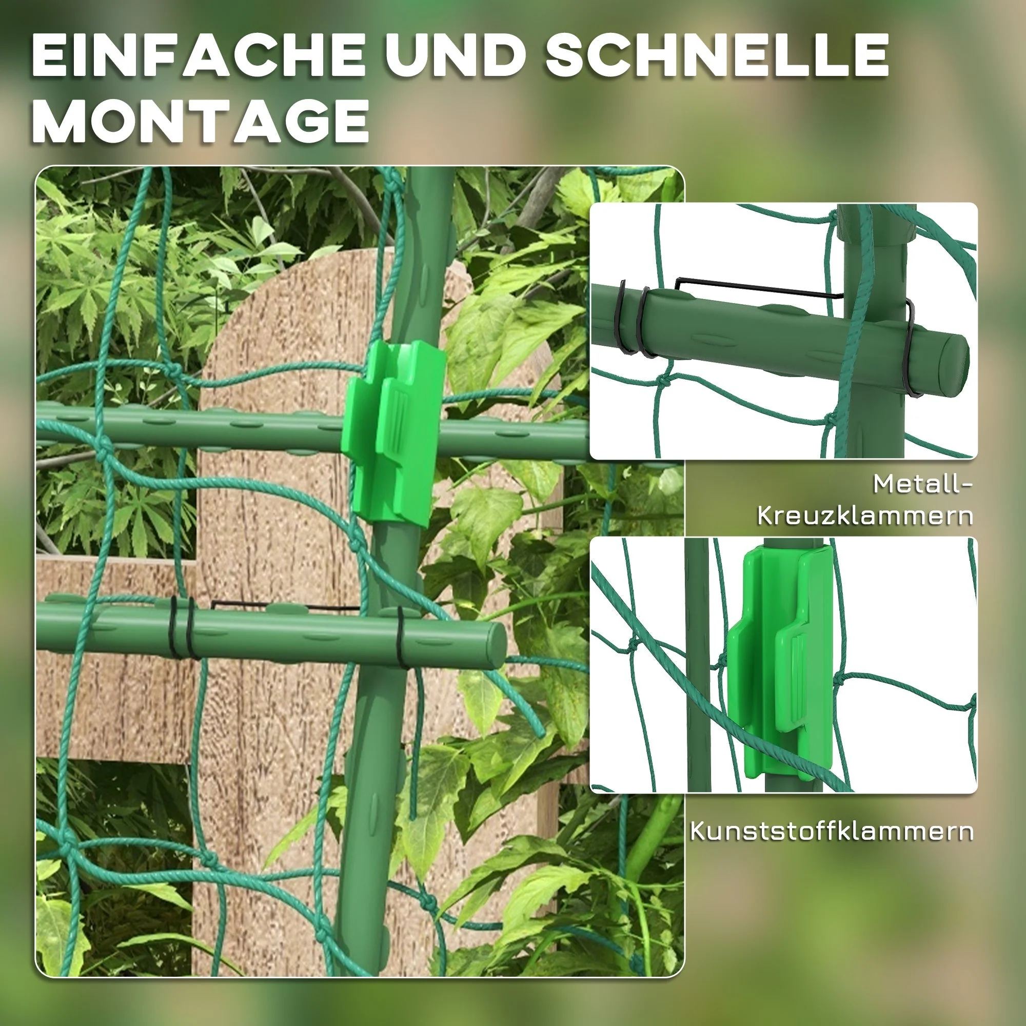 Trellis Adjustable Espalier Plant Frame Net Steel, Green - Image 5