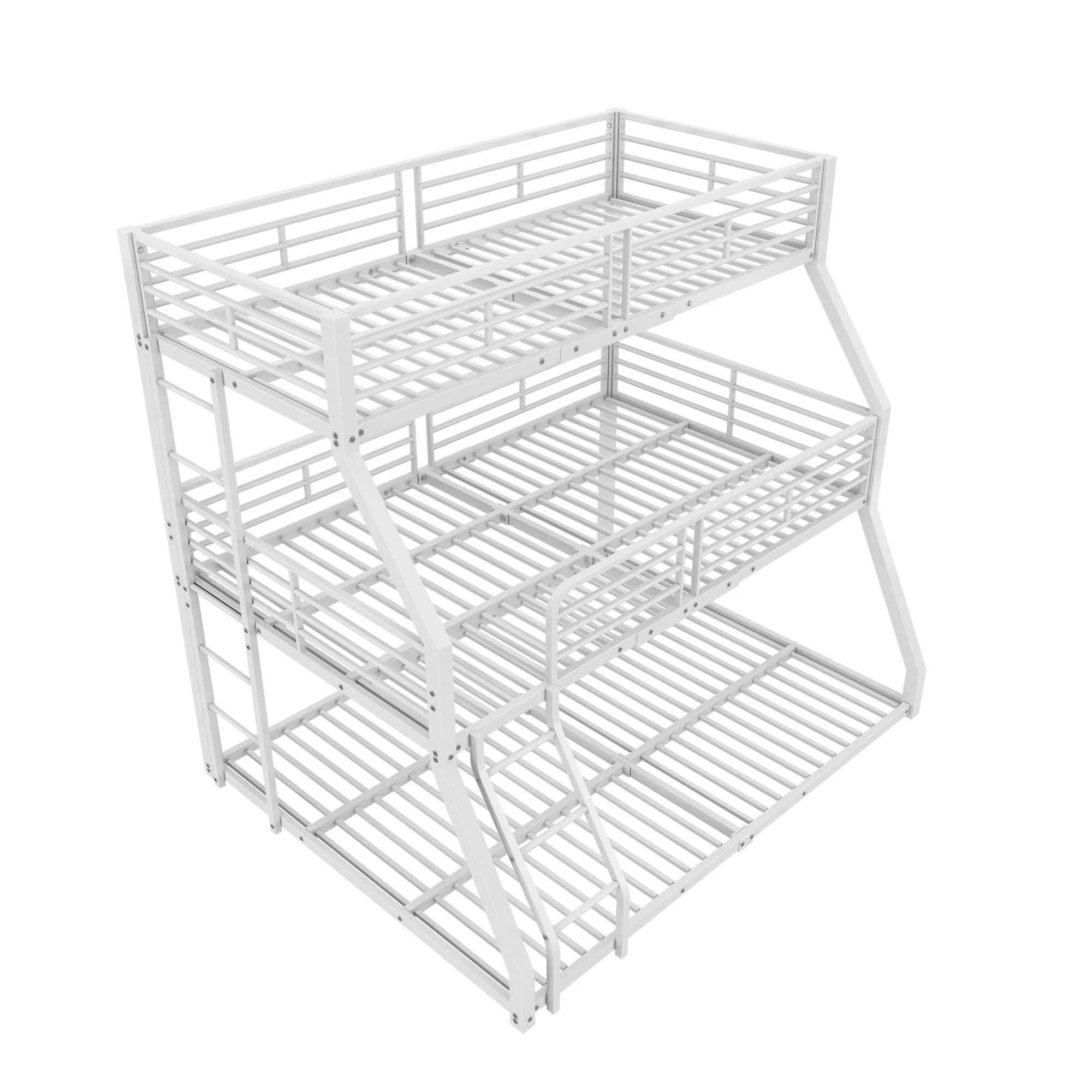 Triple Bunk Bed Metal Frame Multi-Size - White - Image 9