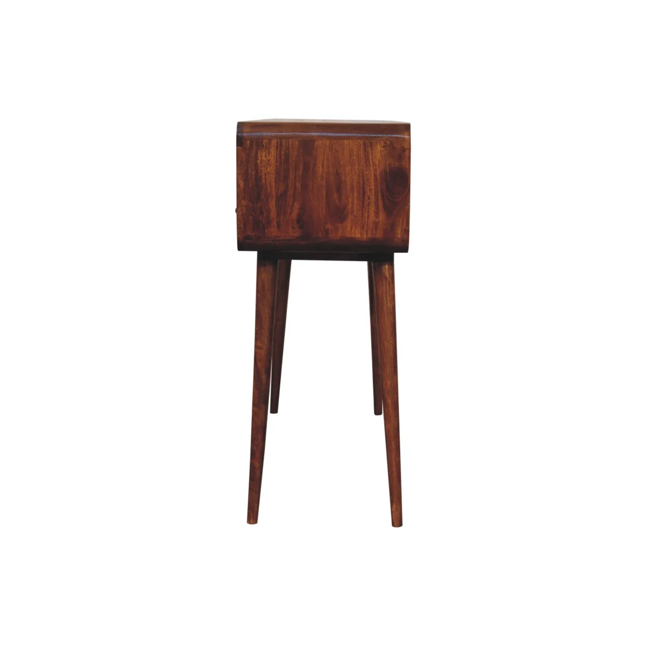 Triple Curved Console Table, Chestnut Wood - Image 6