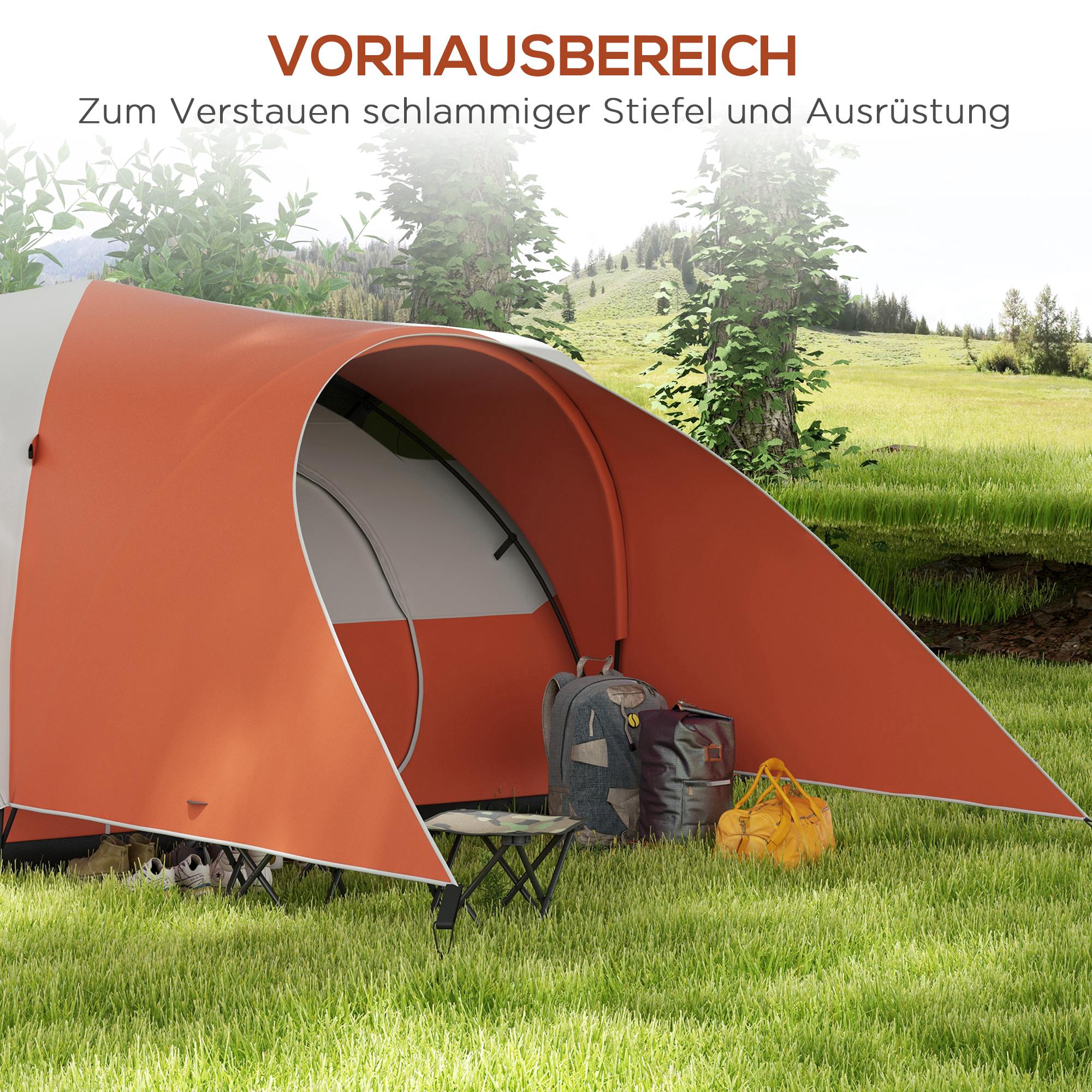 Tunnel Tent 6 Person Water-Repellent Family Tent with Window and Carrying Bag - Image 4