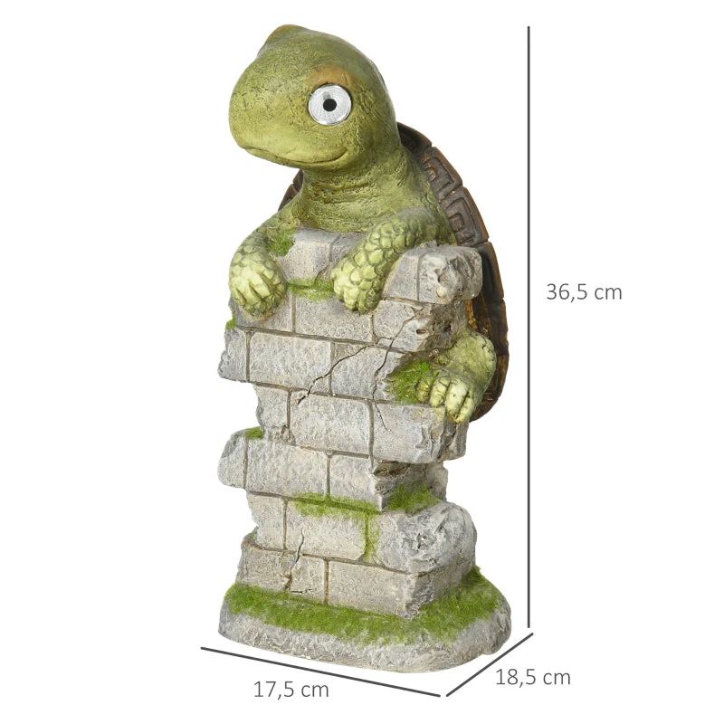 Turtle Sculpture, LED Solar Light, 36.5 cm, Magnesium Oxide - Image 3
