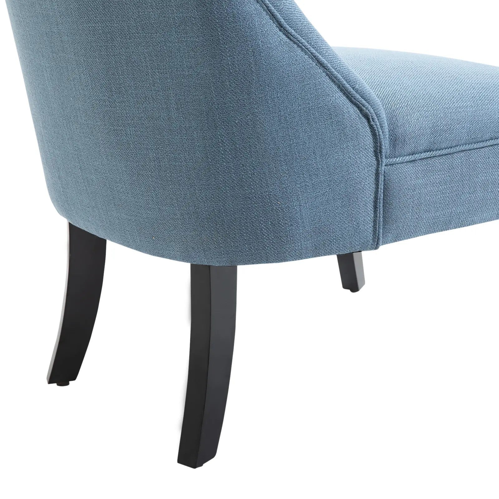 TV Armchair, Back Cushion Raised Feet, Blue Linen - Image 8